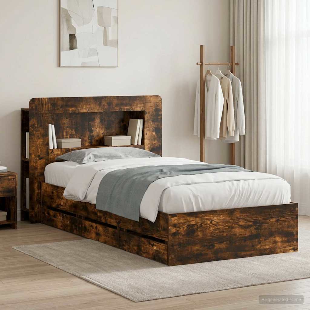 Bed Frame With Storage Engineered Wood