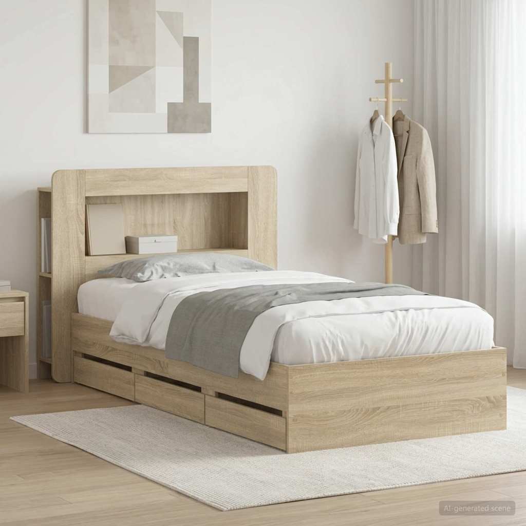 Bed Frame With Storage Engineered Wood