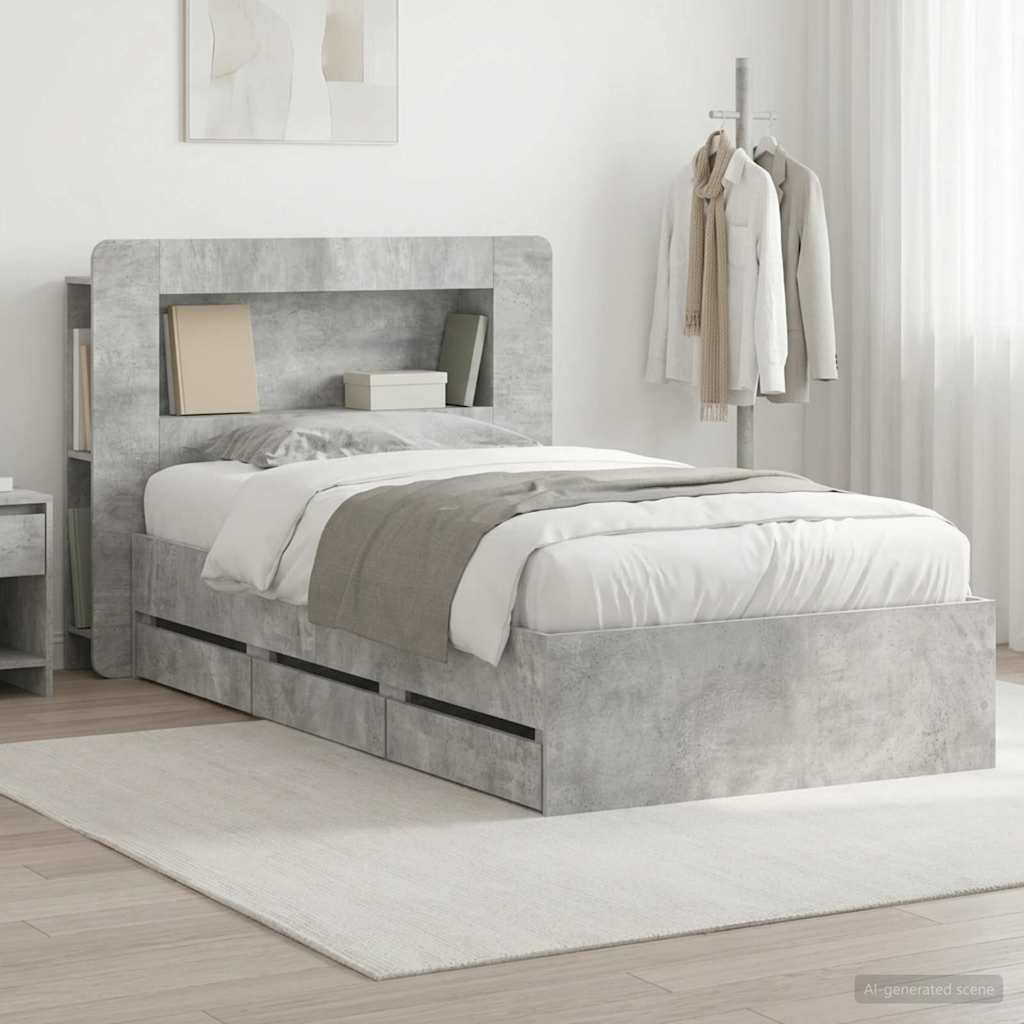 Bed Frame With Storage Engineered Wood
