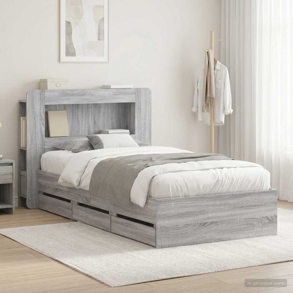 Bed Frame With Storage Engineered Wood
