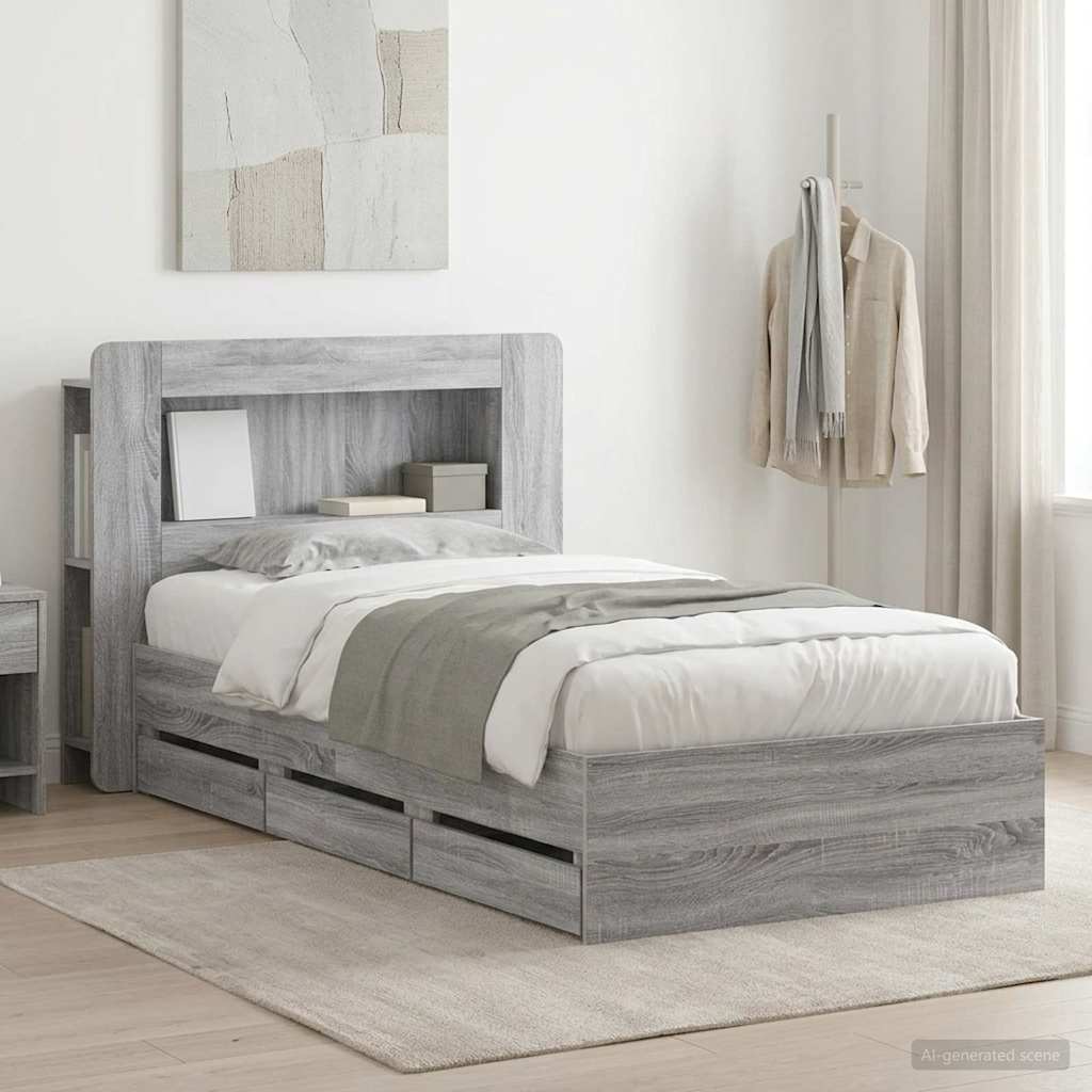 Bed Frame With Storage Engineered Wood