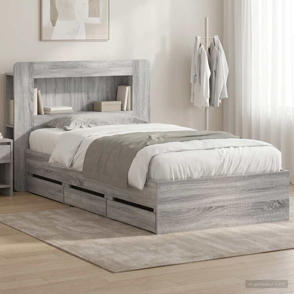 Bed Frame With Storage Engineered Wood