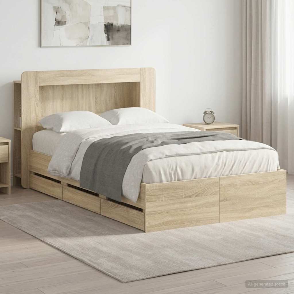 Bed Frame With Storage Engineered Wood