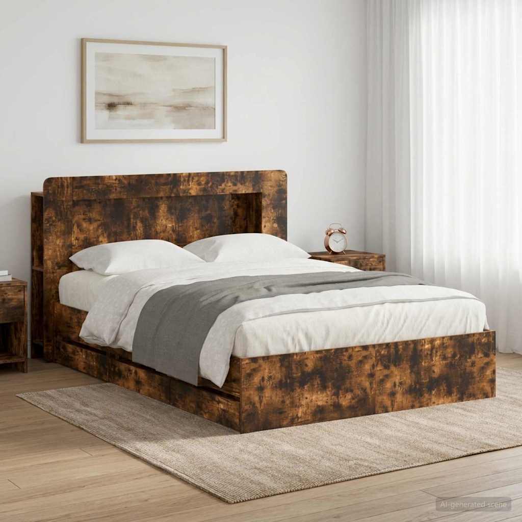 Bed Frame With Storage Engineered Wood