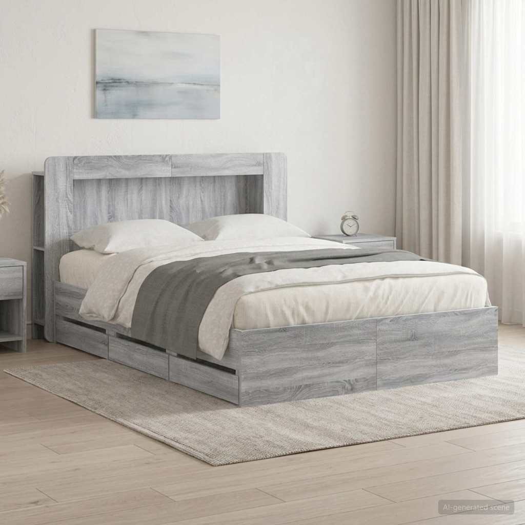 Bed Frame With Storage Engineered Wood