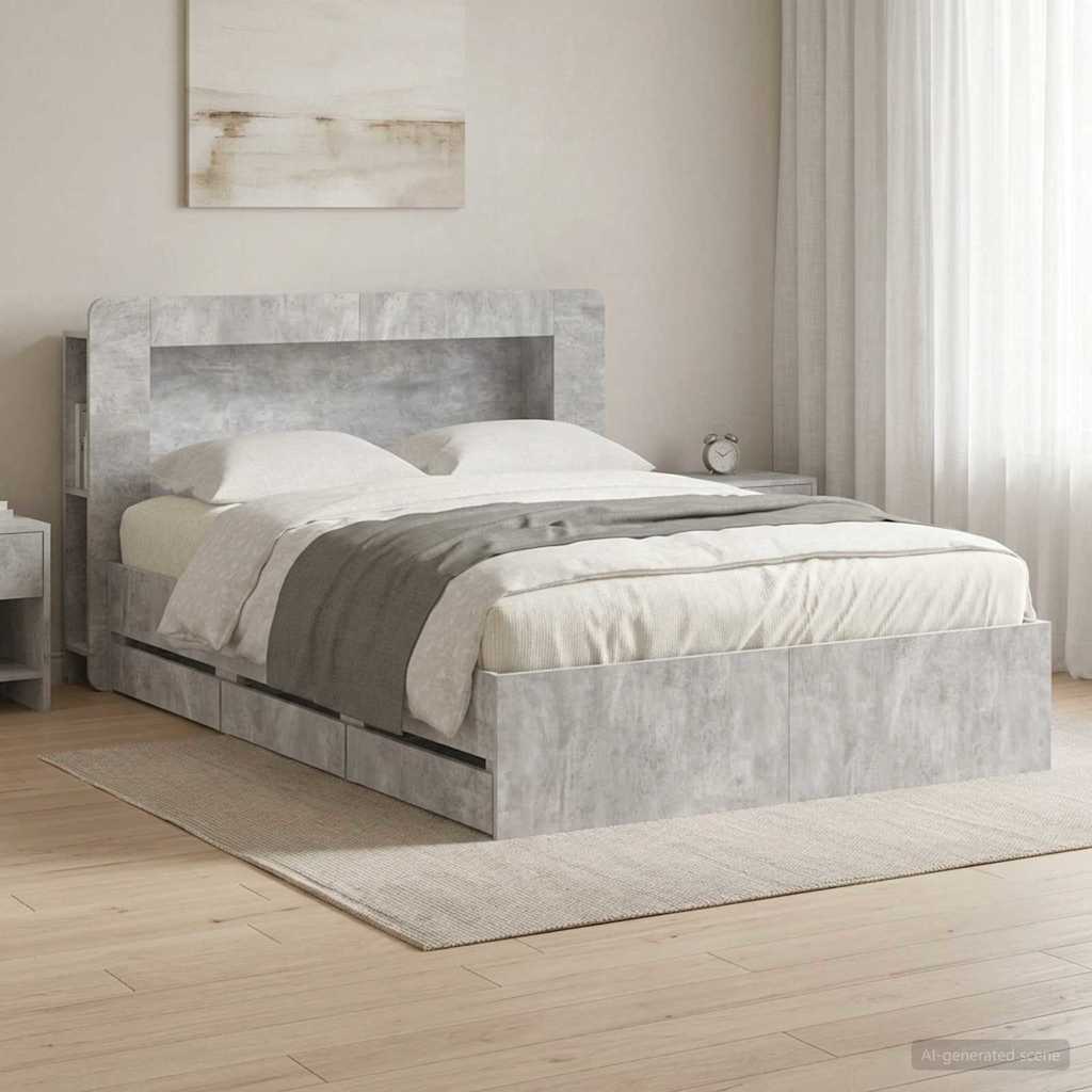 Bed Frame With Storage Engineered Wood