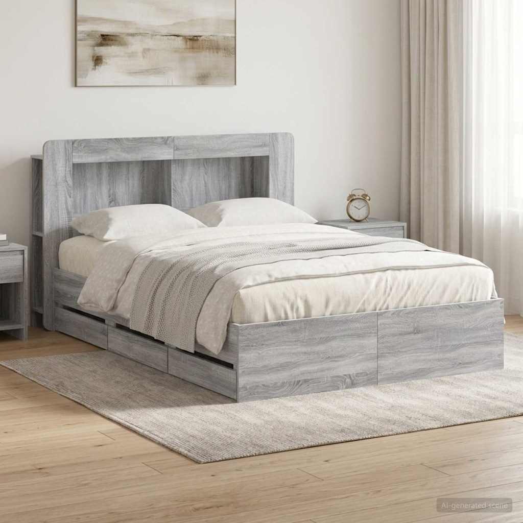 Bed Frame With Storage Engineered Wood