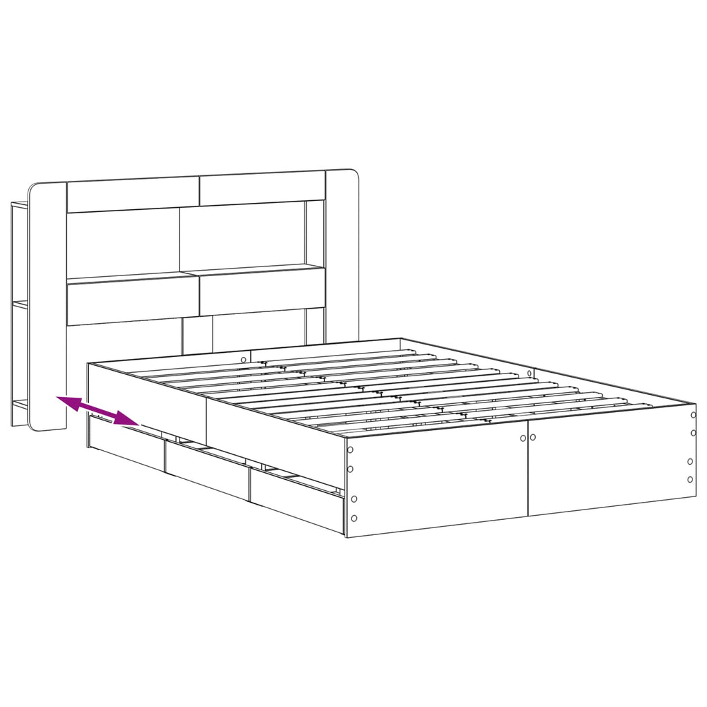 Bed Frame With Storage Engineered Wood