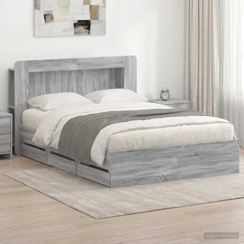 Bed Frame With Storage Engineered Wood