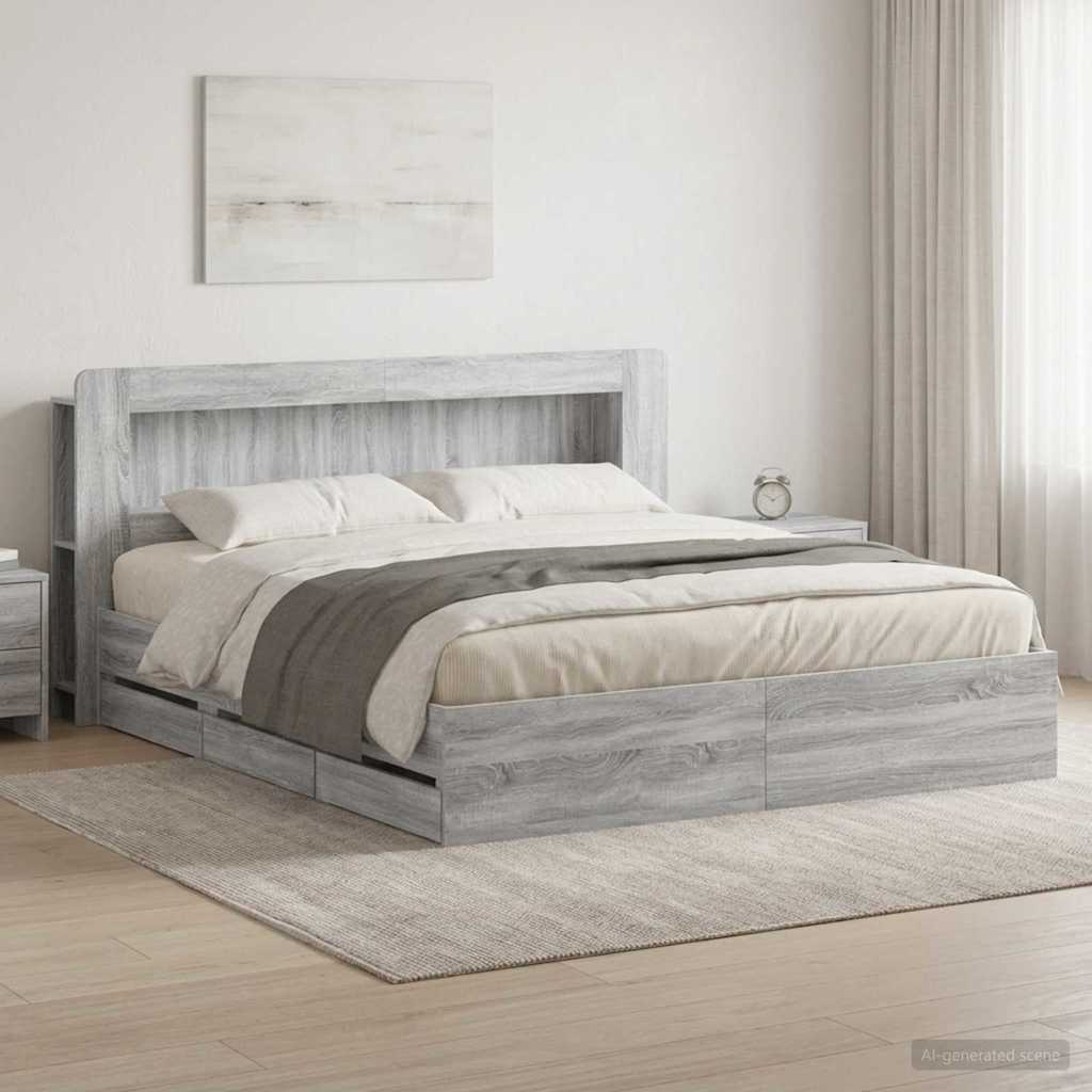 Bed Frame With Storage Engineered Wood