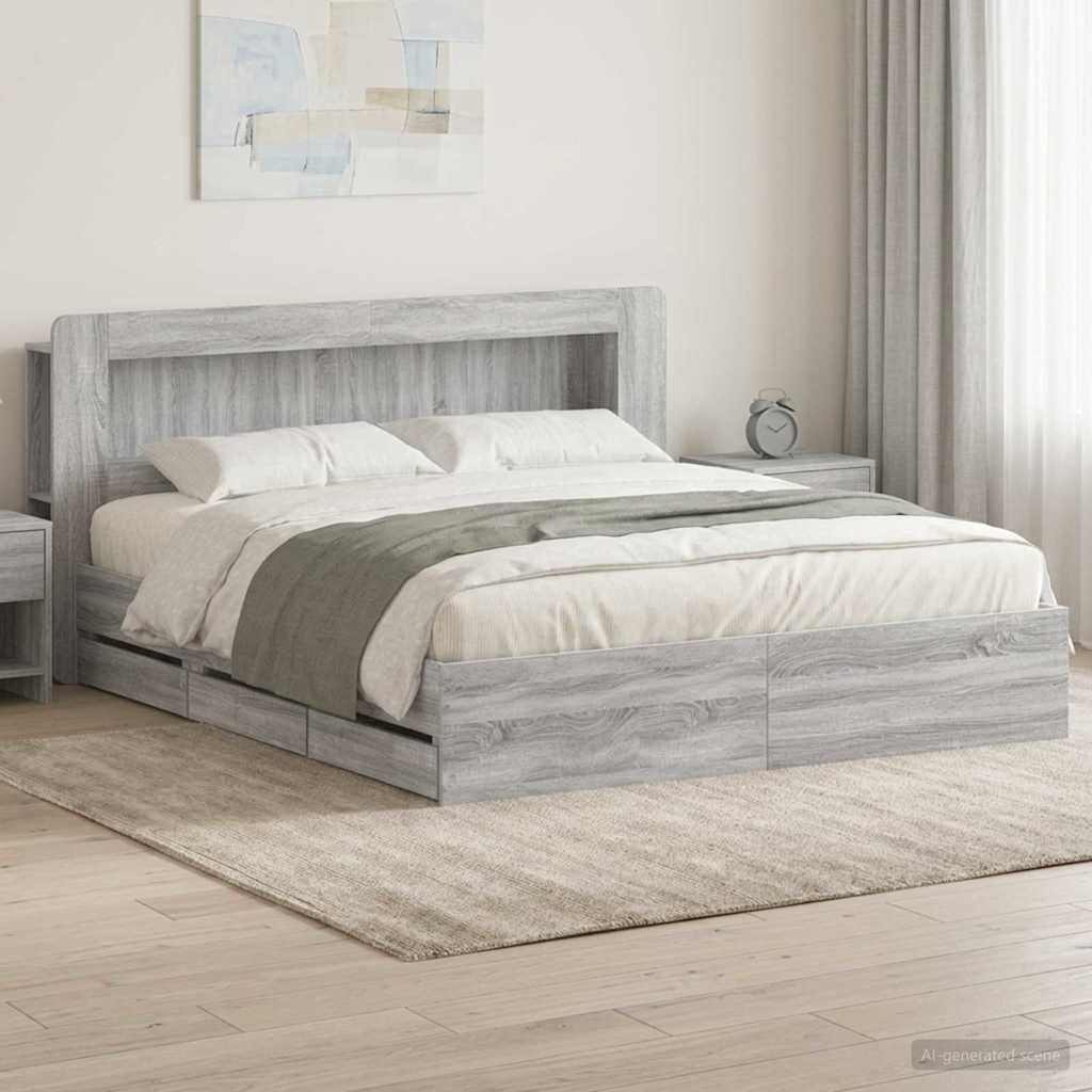 Bed Frame With Storage Engineered Wood