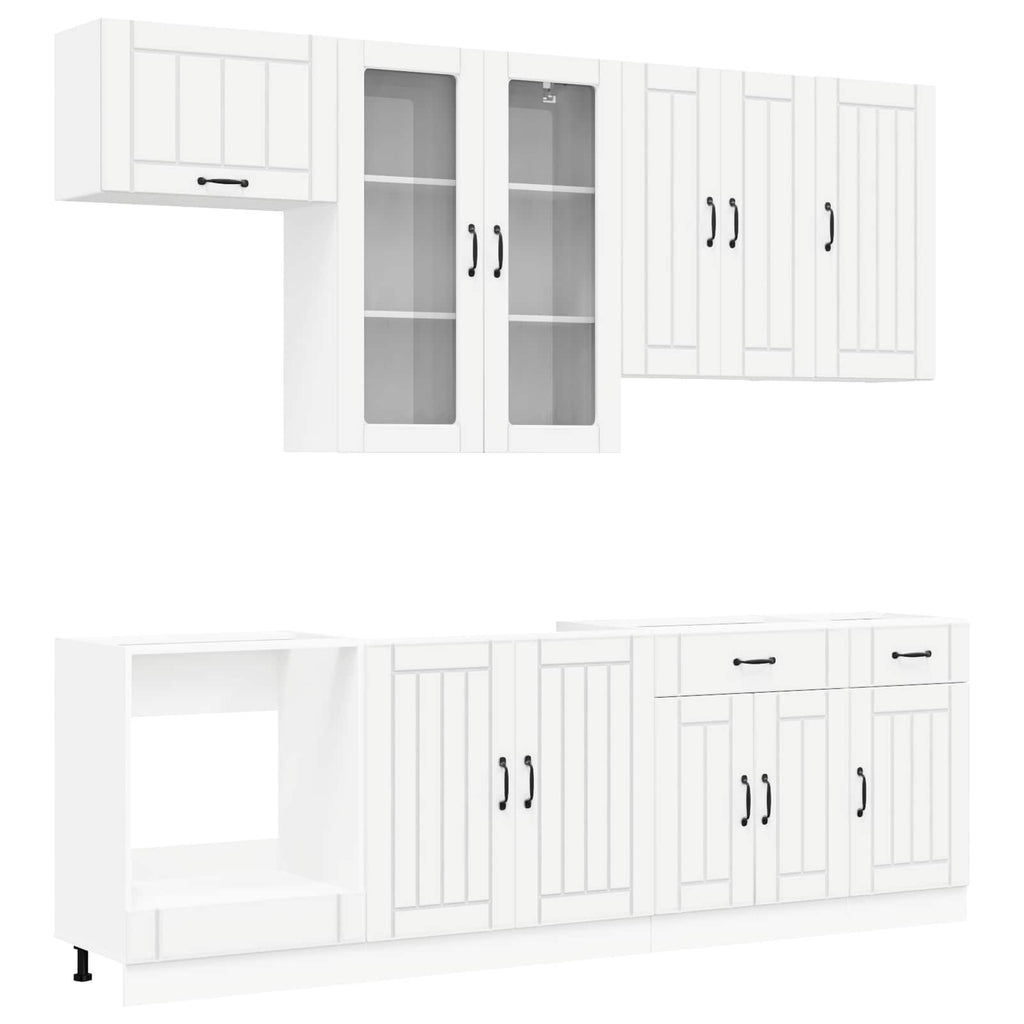 Cabinet Set With Drawer With Shelf 8 Pcs Engineered Wood