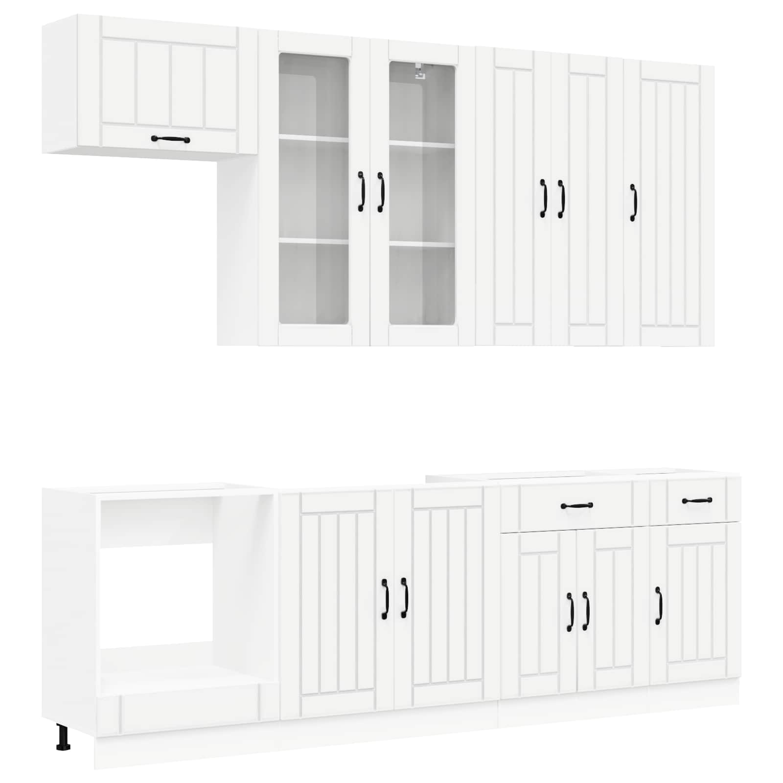Cabinet Set With Drawer With Shelf 8 Pcs Engineered Wood