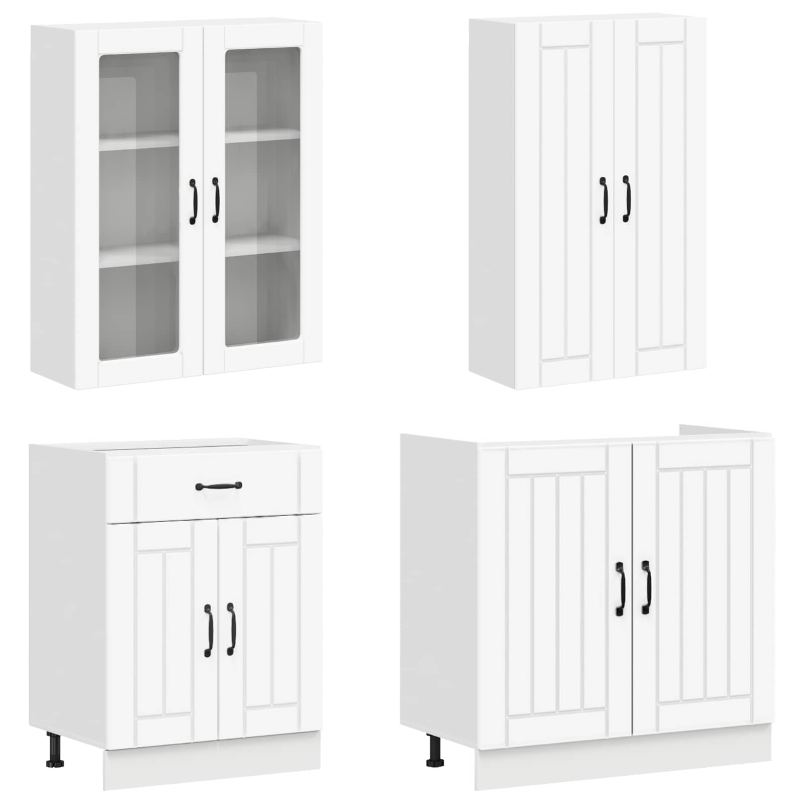 Cabinet Set With Drawer With Shelf 8 Pcs Engineered Wood