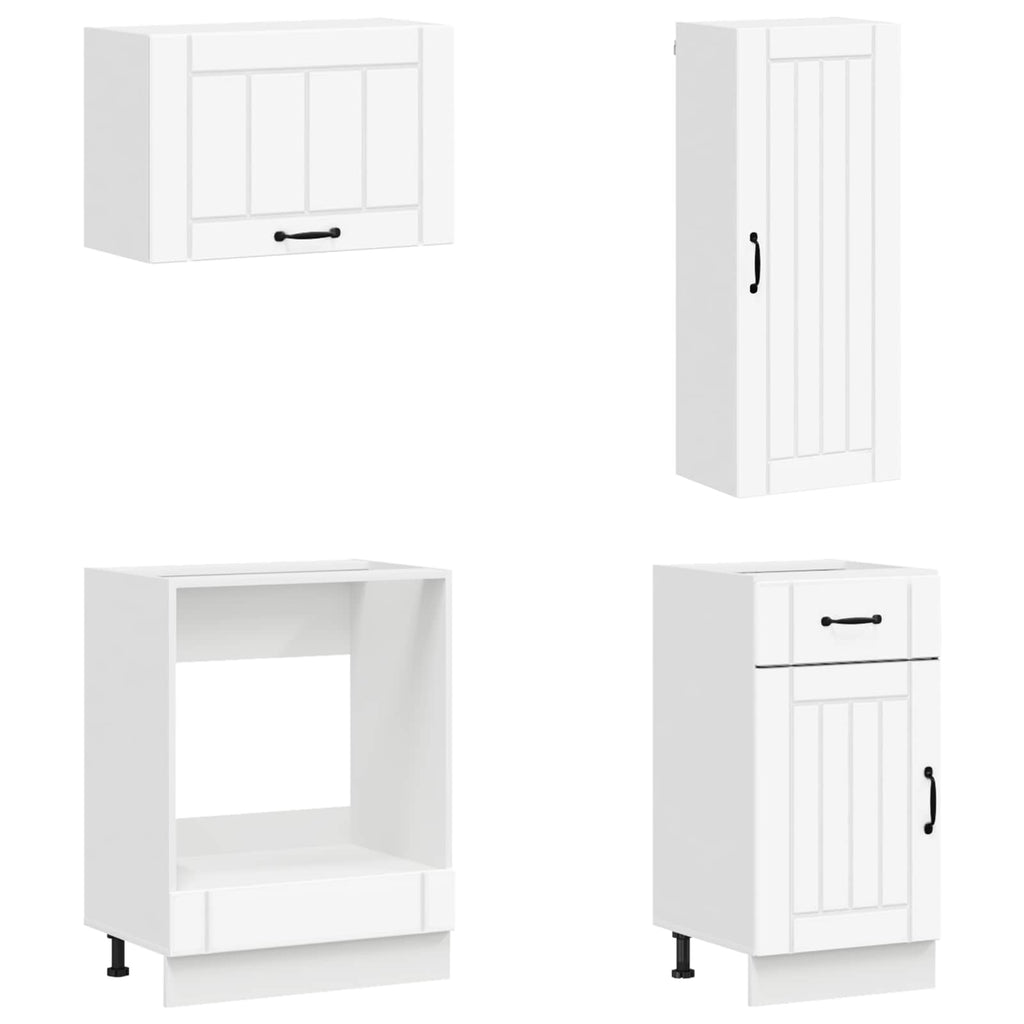 Cabinet Set With Drawer With Shelf 8 Pcs Engineered Wood