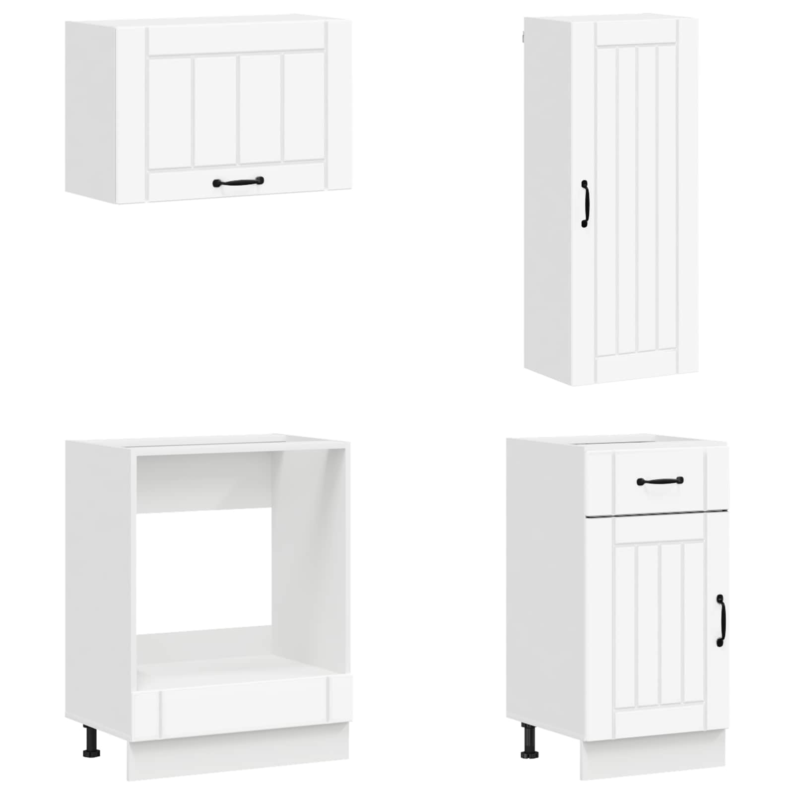 Cabinet Set With Drawer With Shelf 8 Pcs Engineered Wood