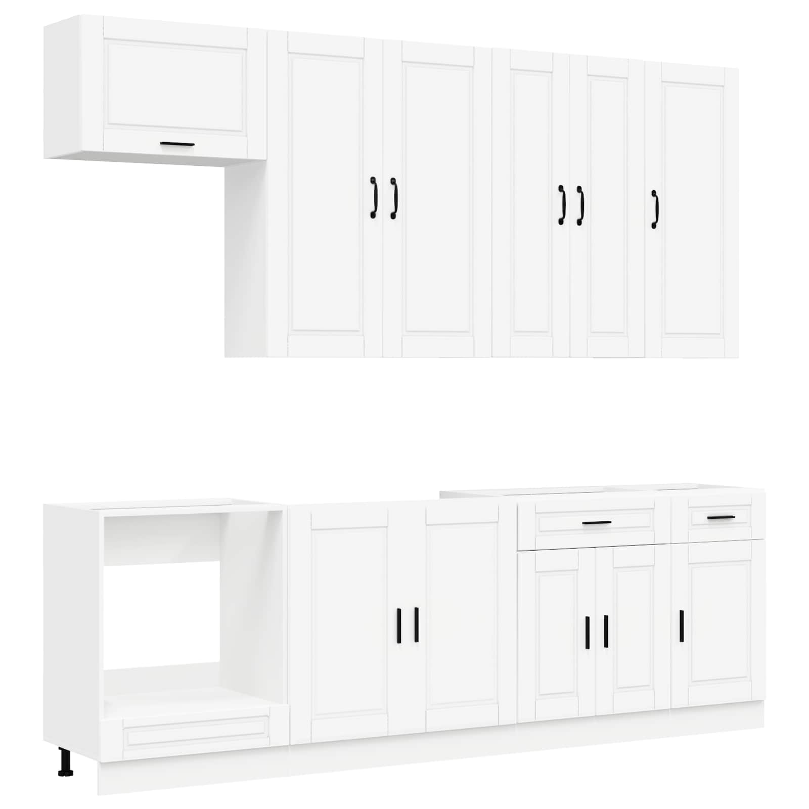 Cabinet Set With Drawer With Shelf 8 Pcs Engineered Wood