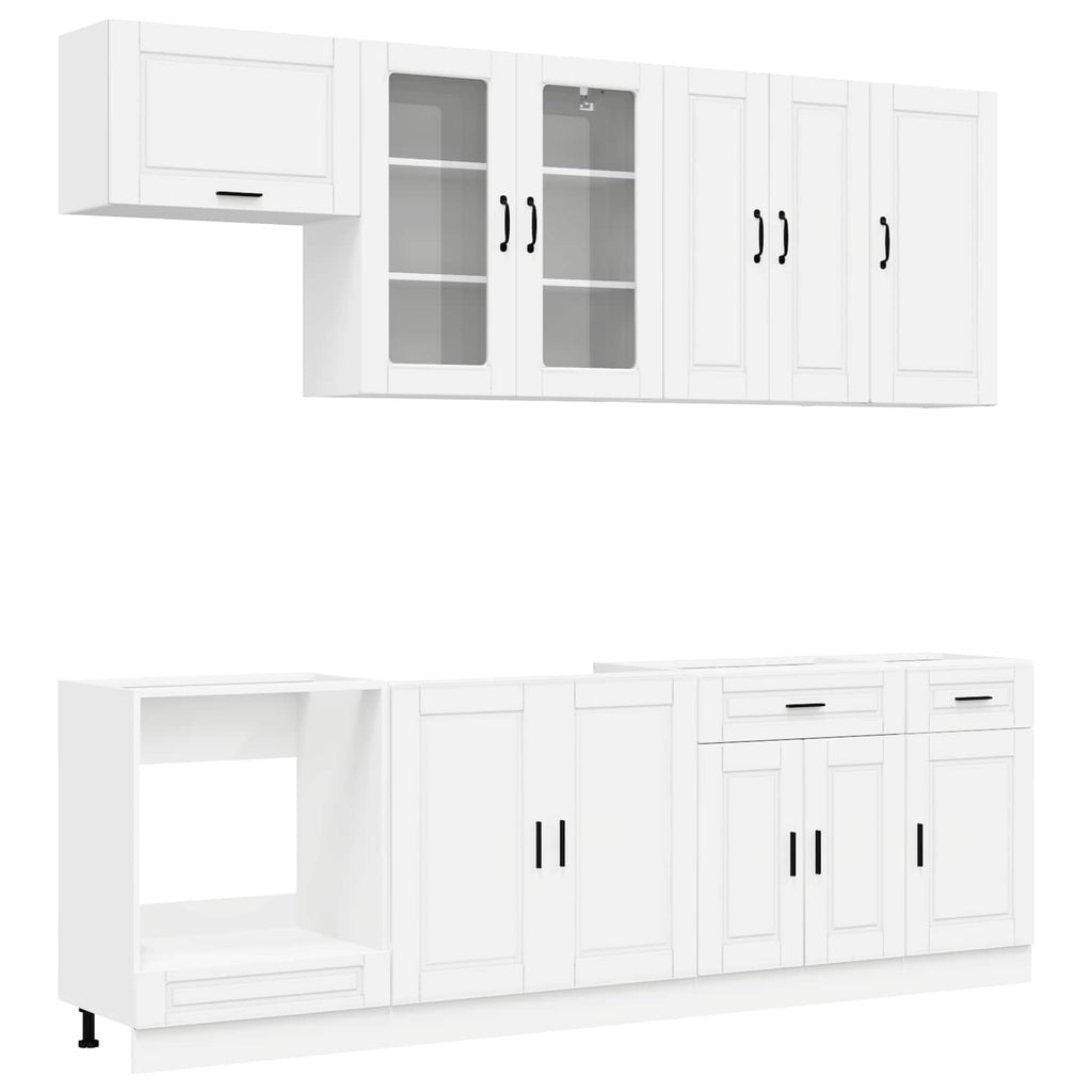 Cabinet Set With Drawer With Shelf 8 Pcs Engineered Wood