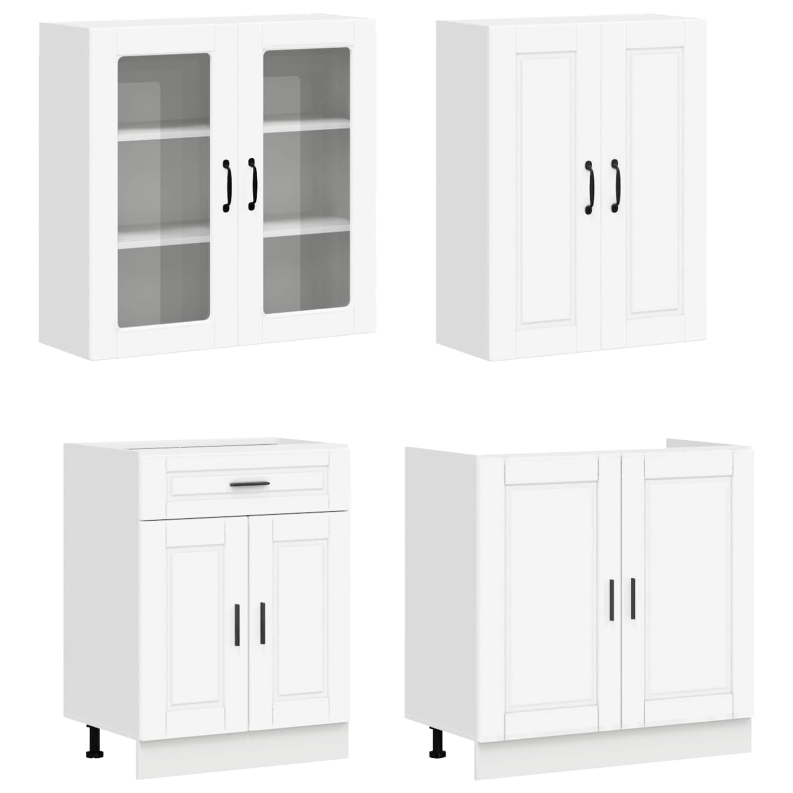 Cabinet Set With Drawer With Shelf 8 Pcs Engineered Wood
