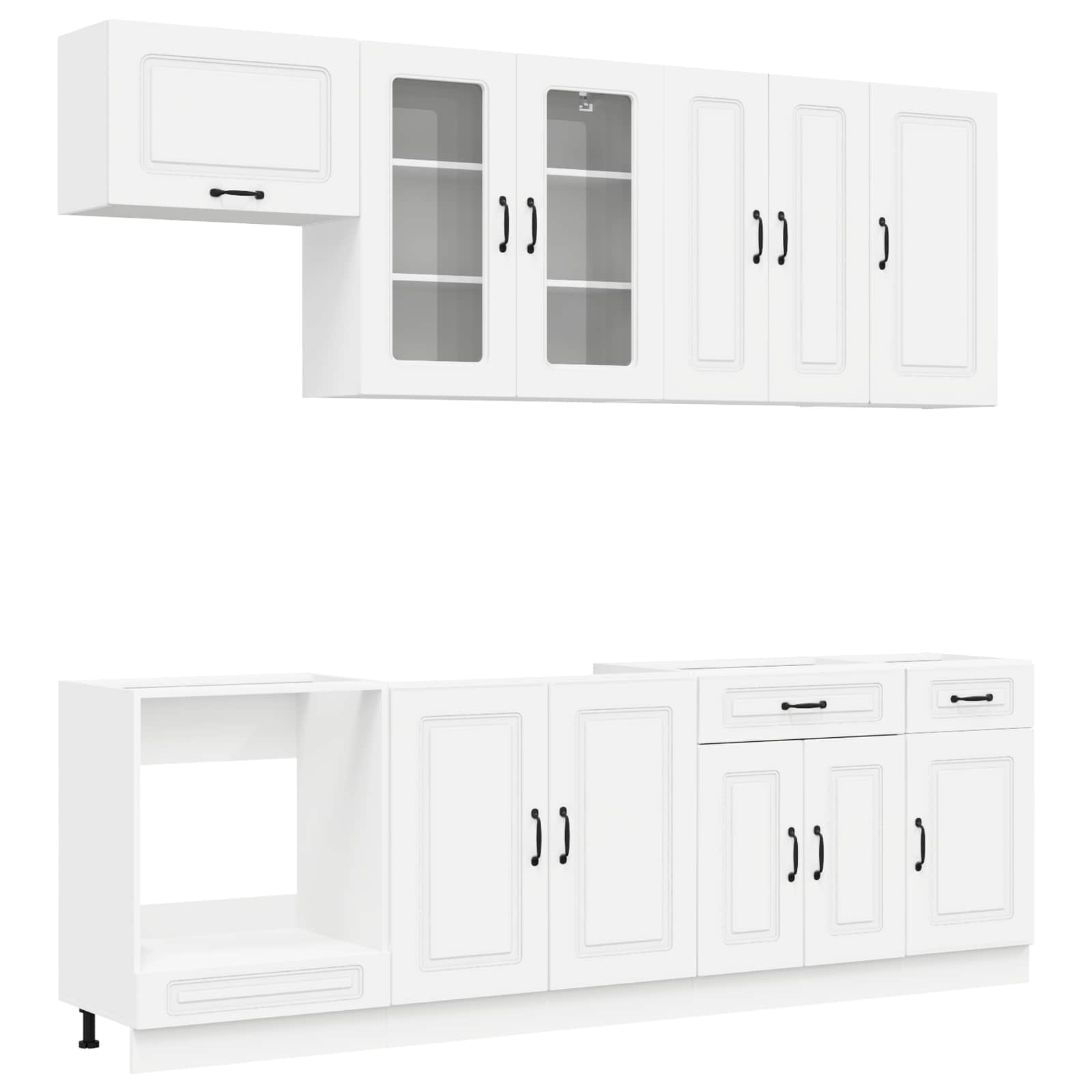 Cabinet Set With Drawer With Shelf 8 Pcs Engineered Wood