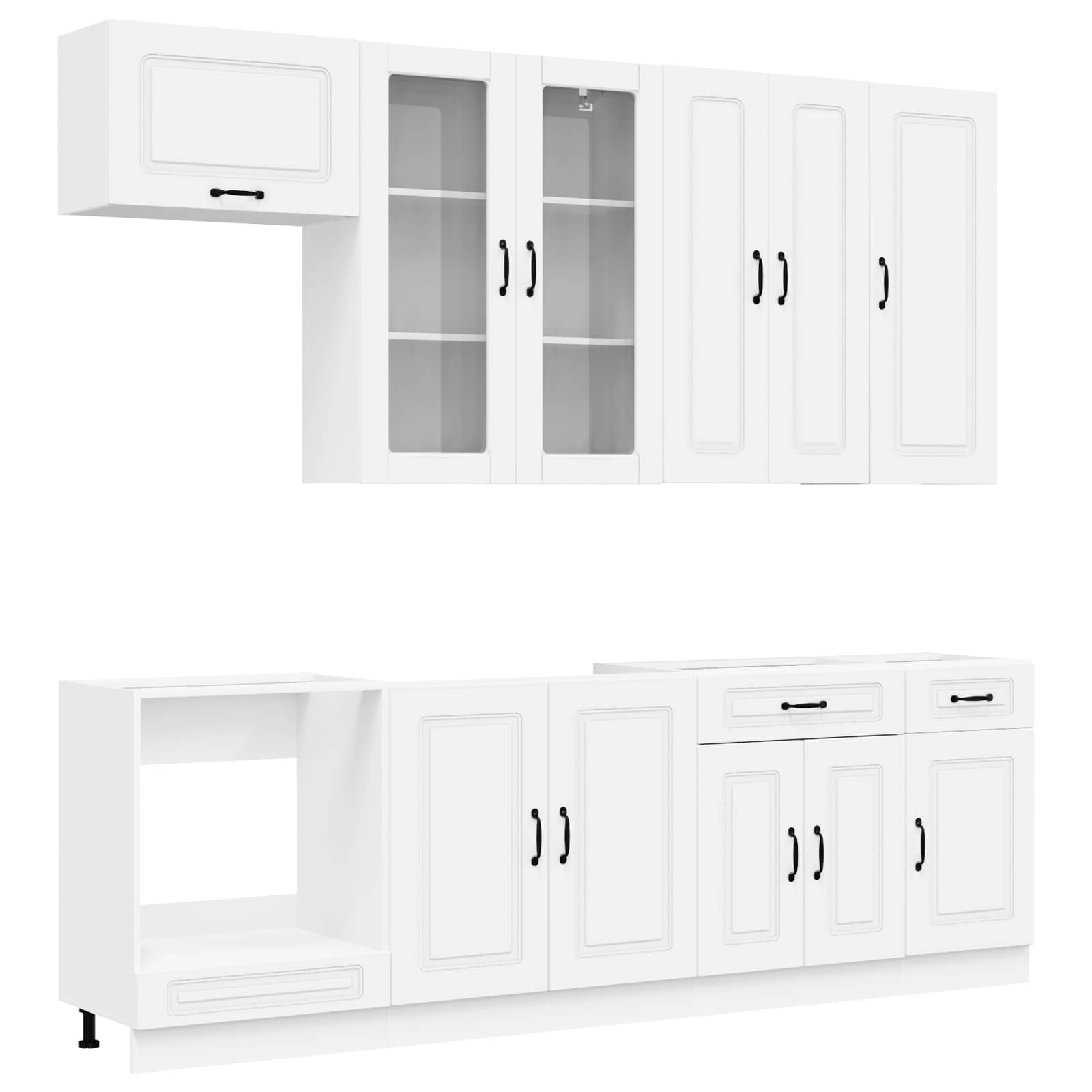Cabinet Set With Drawer With Shelf 8 Pcs Engineered Wood