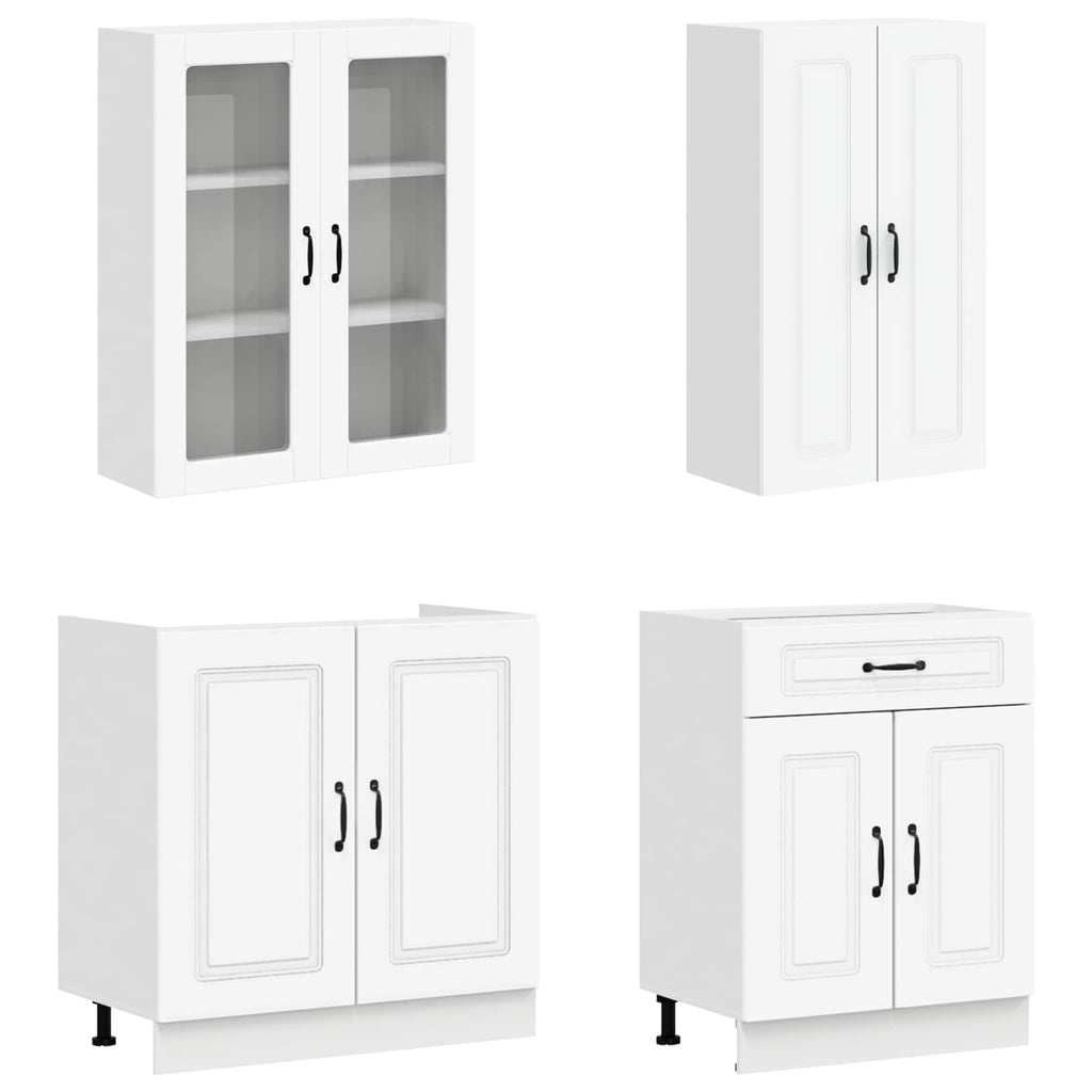 Cabinet Set With Drawer With Shelf 8 Pcs Engineered Wood