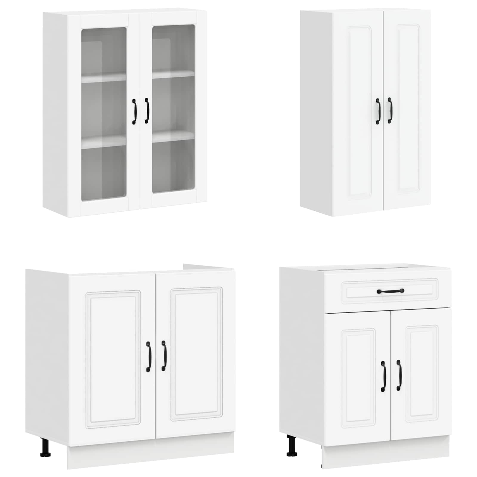 Cabinet Set With Drawer With Shelf 8 Pcs Engineered Wood