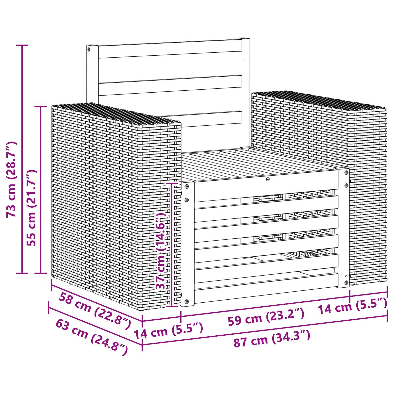 Outdoor Middle Sofa