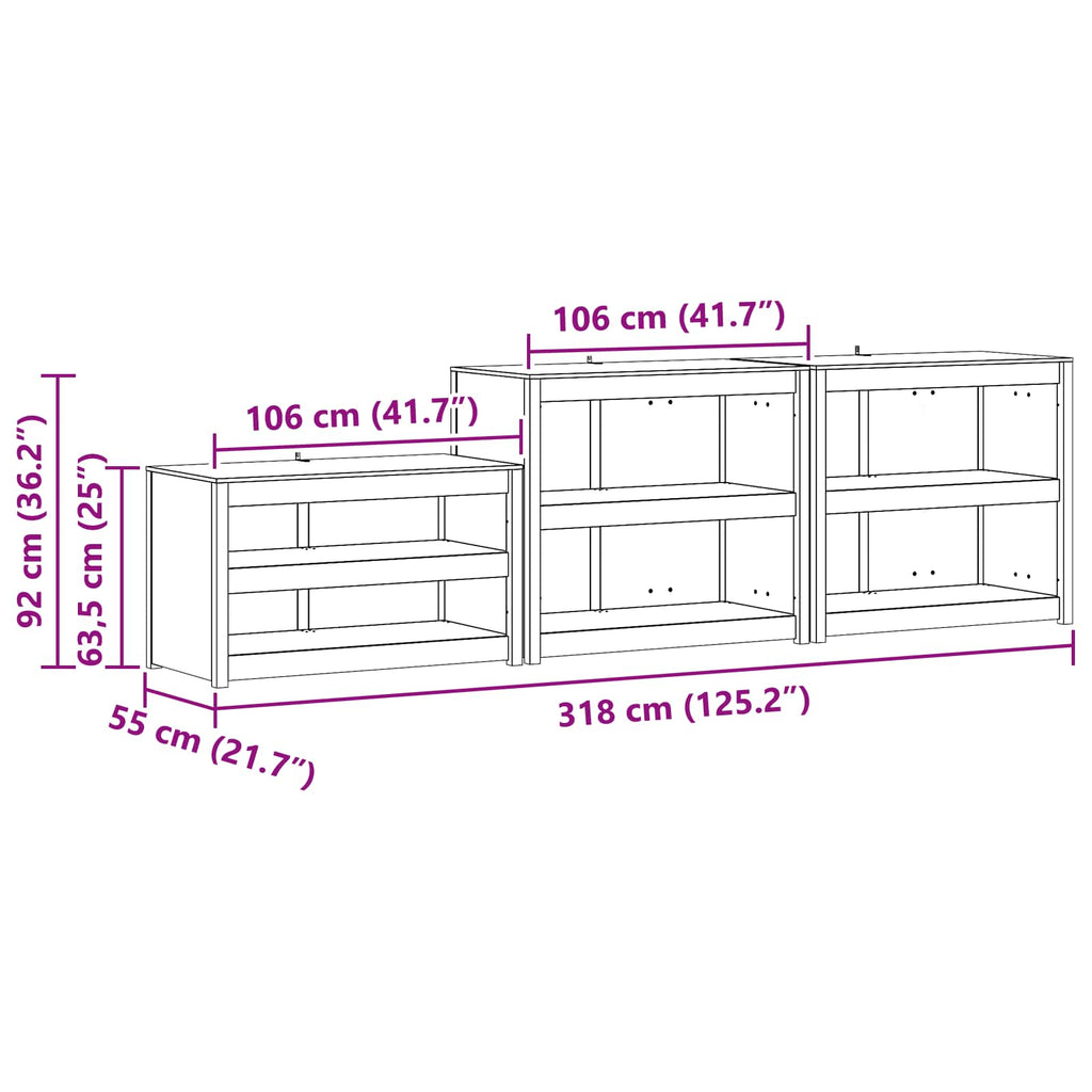 Outdoor Kitchen Cabinet With Shelf Meppel 3 Pcs