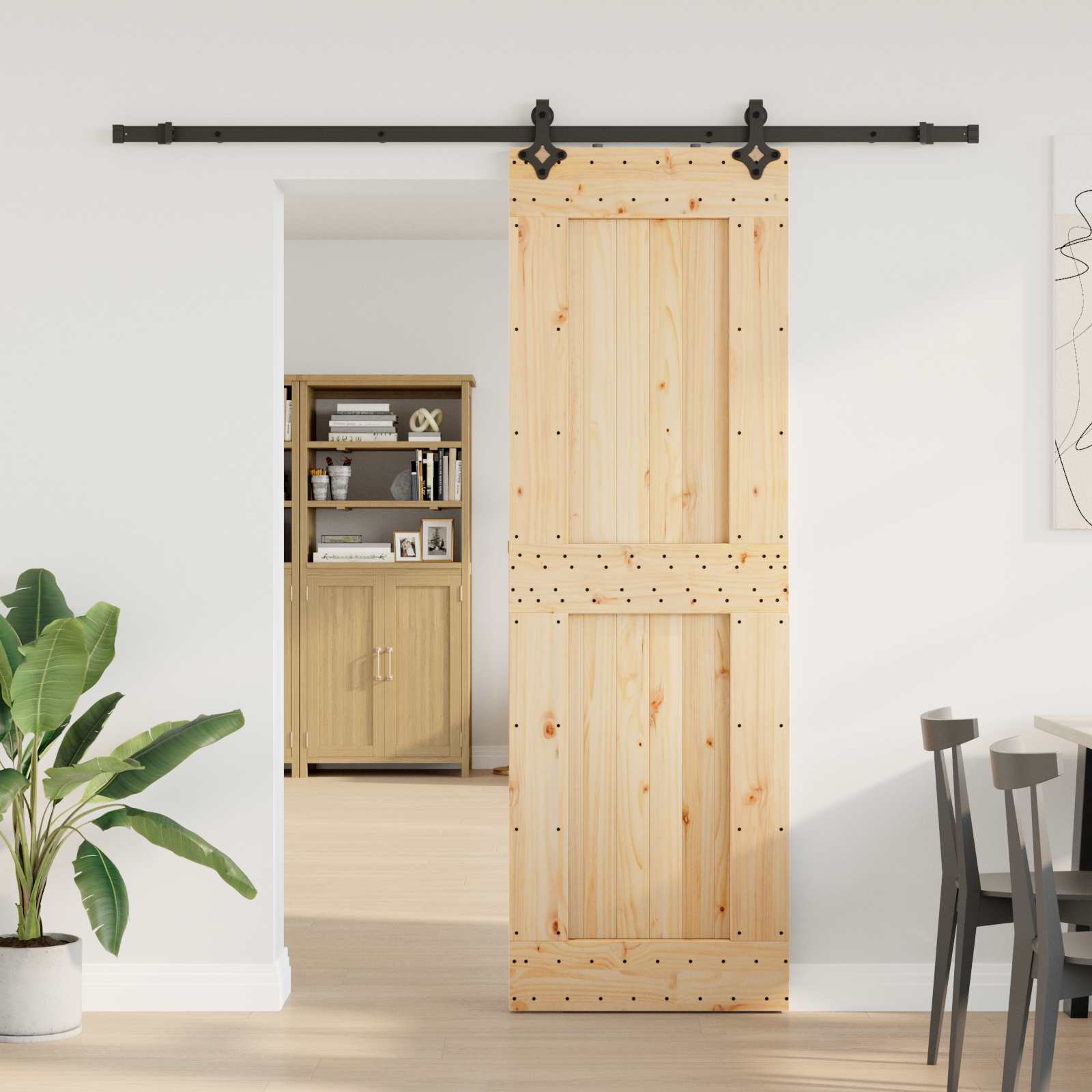 Sliding Door Narvik Natural And Black