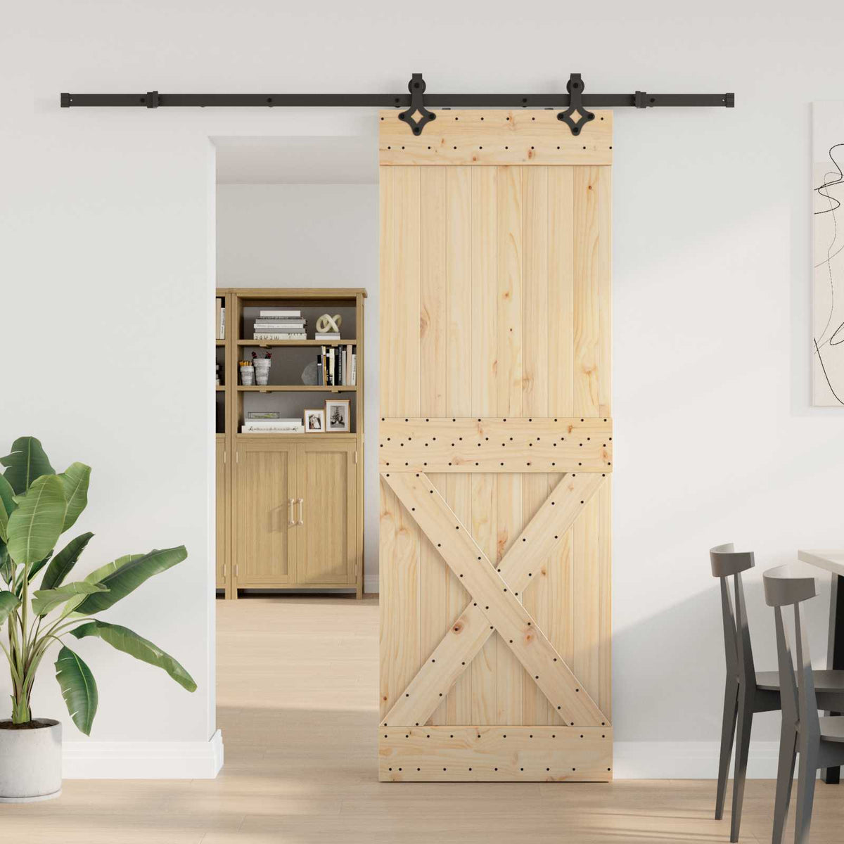 Sliding Door Narvik Natural And Black
