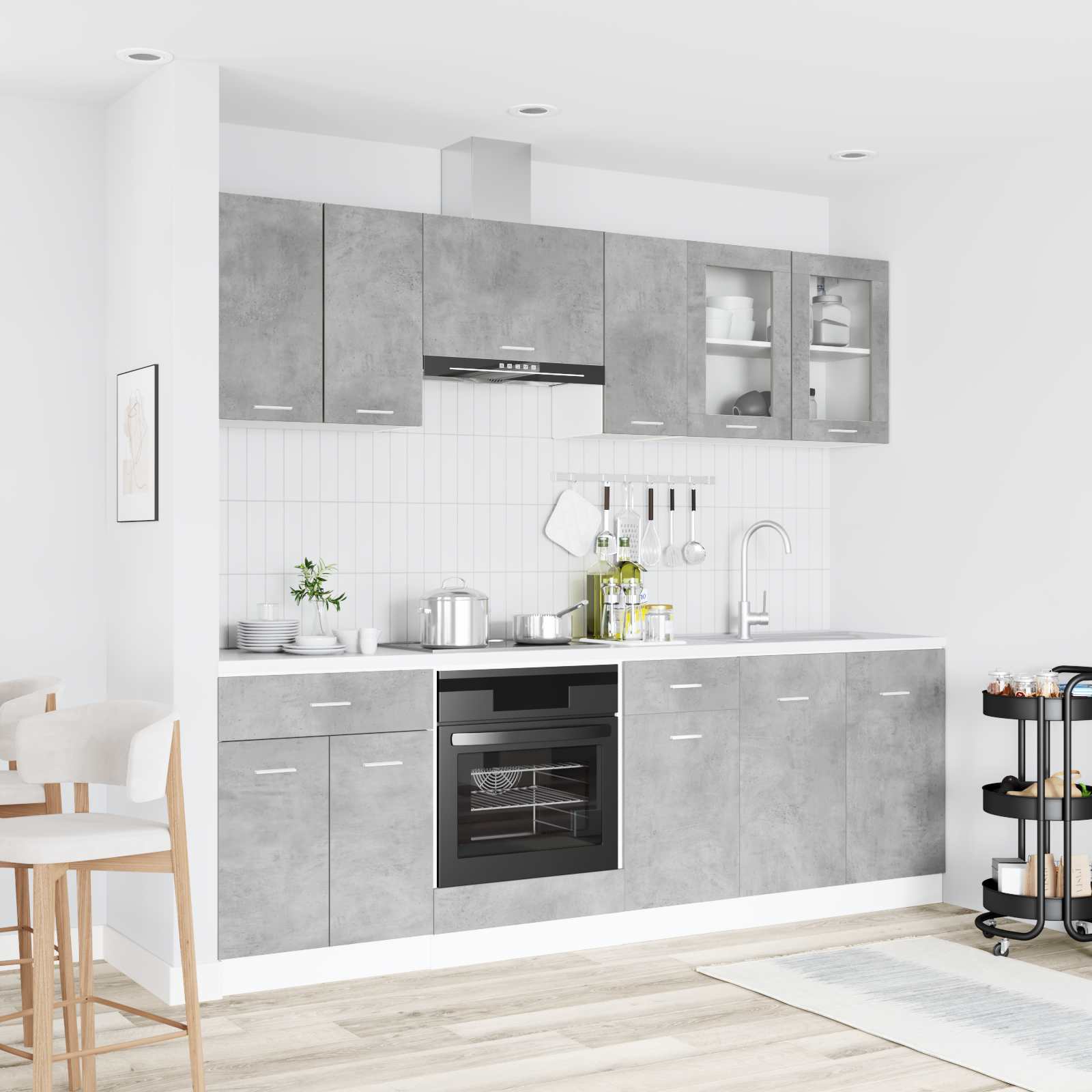 Kitchen Unit Lyon 8 Pcs Engineered Wood