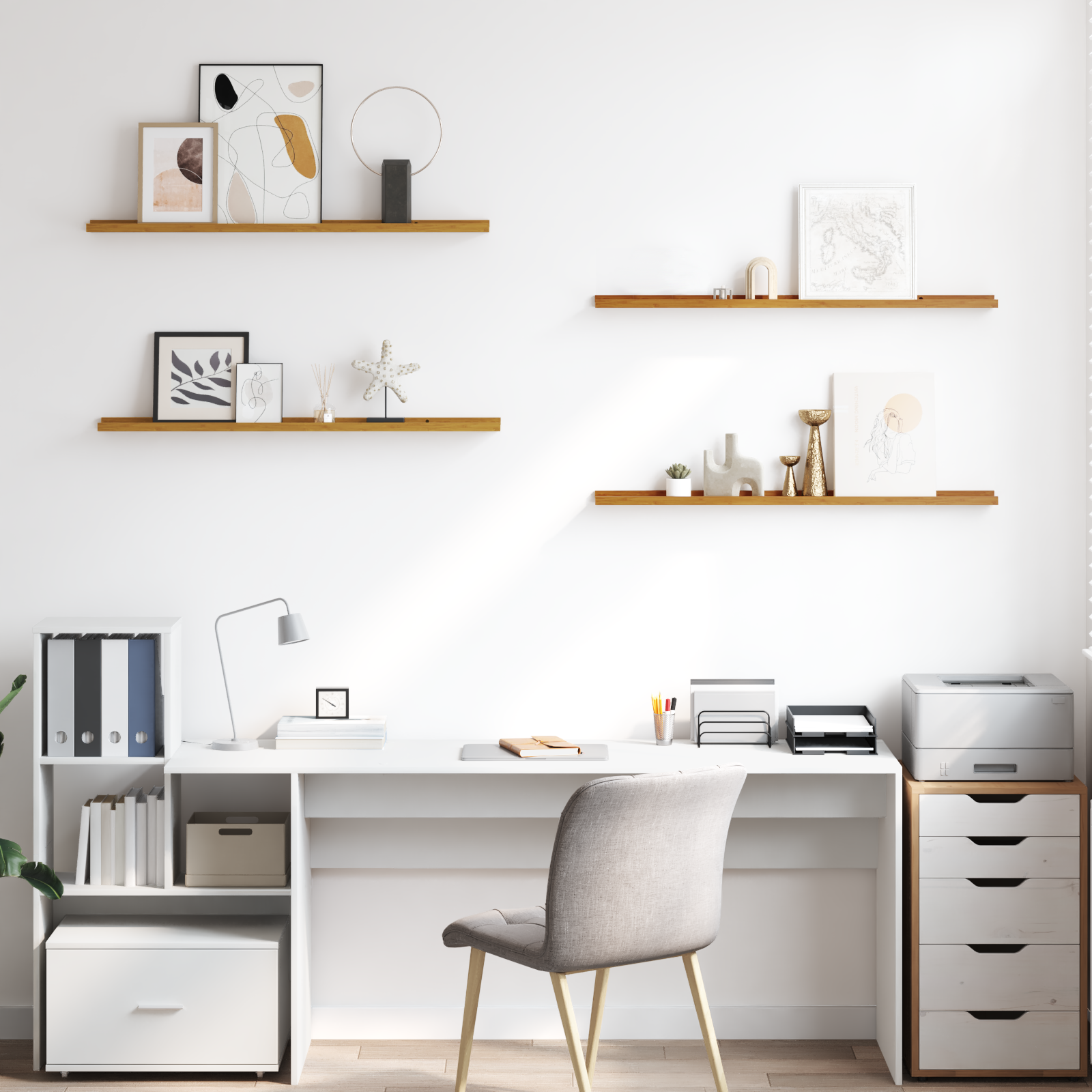 Wall Shelf 4 Pcs Engineered Wood