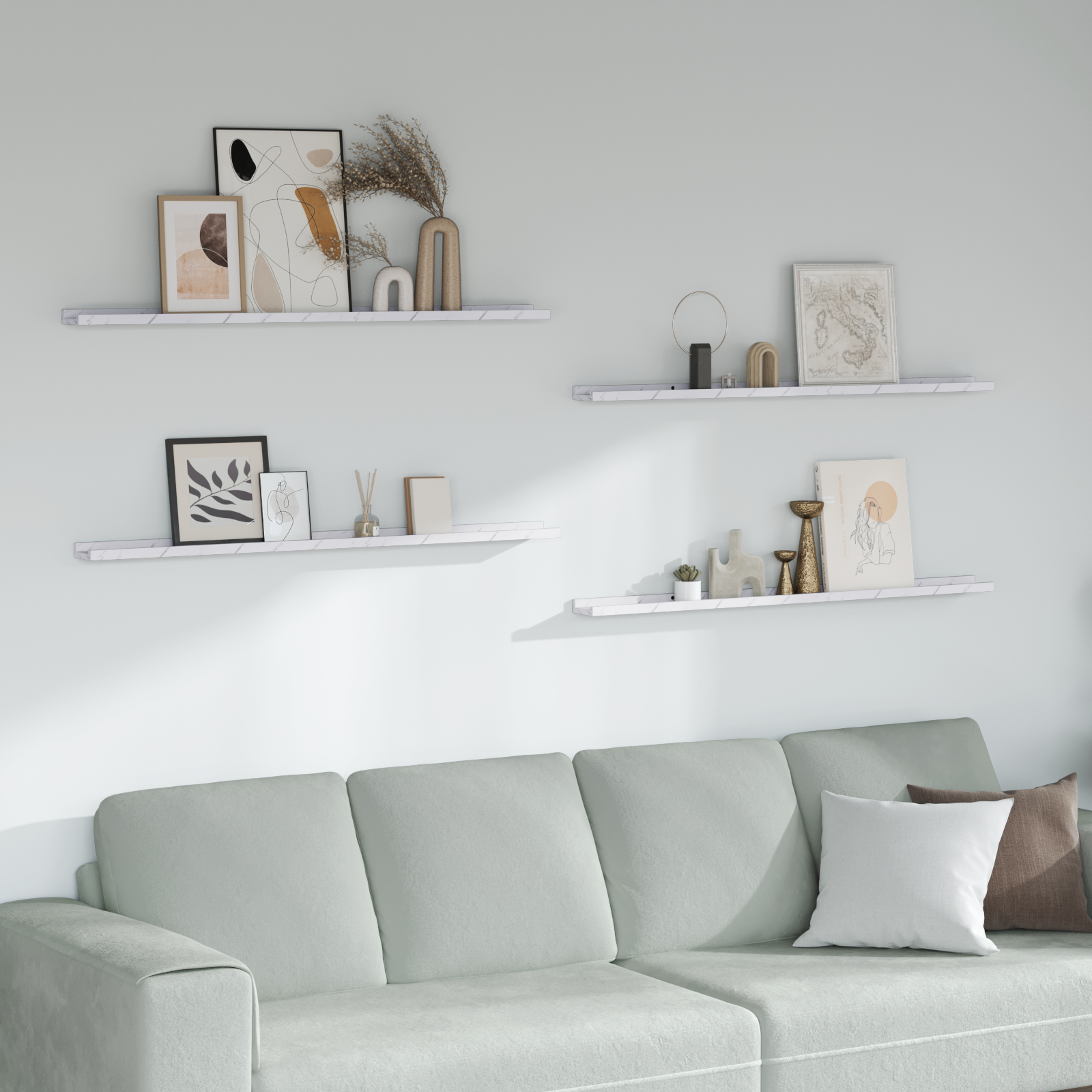 Wall Shelf 4 Pcs Engineered Wood