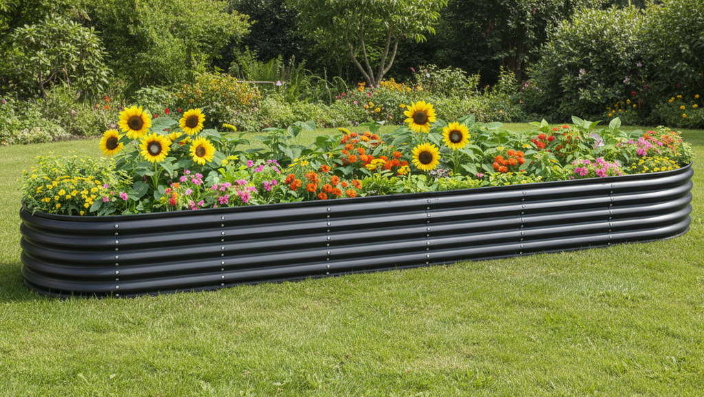 Outdoor Raised Large Garden Bed Metal Planter Steel Vegetable Growing Box UK