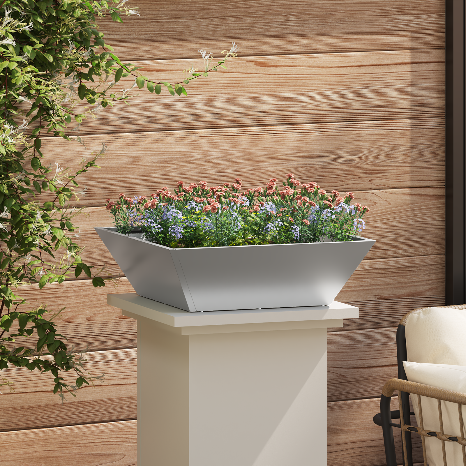 Garden Planter Silver