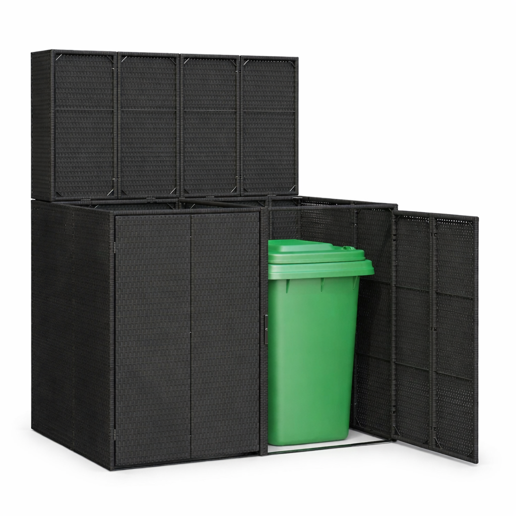 Wheelie Bin Storage Box 2 Pcs 130 X 80 X 115 Cm Polyethylene  bin