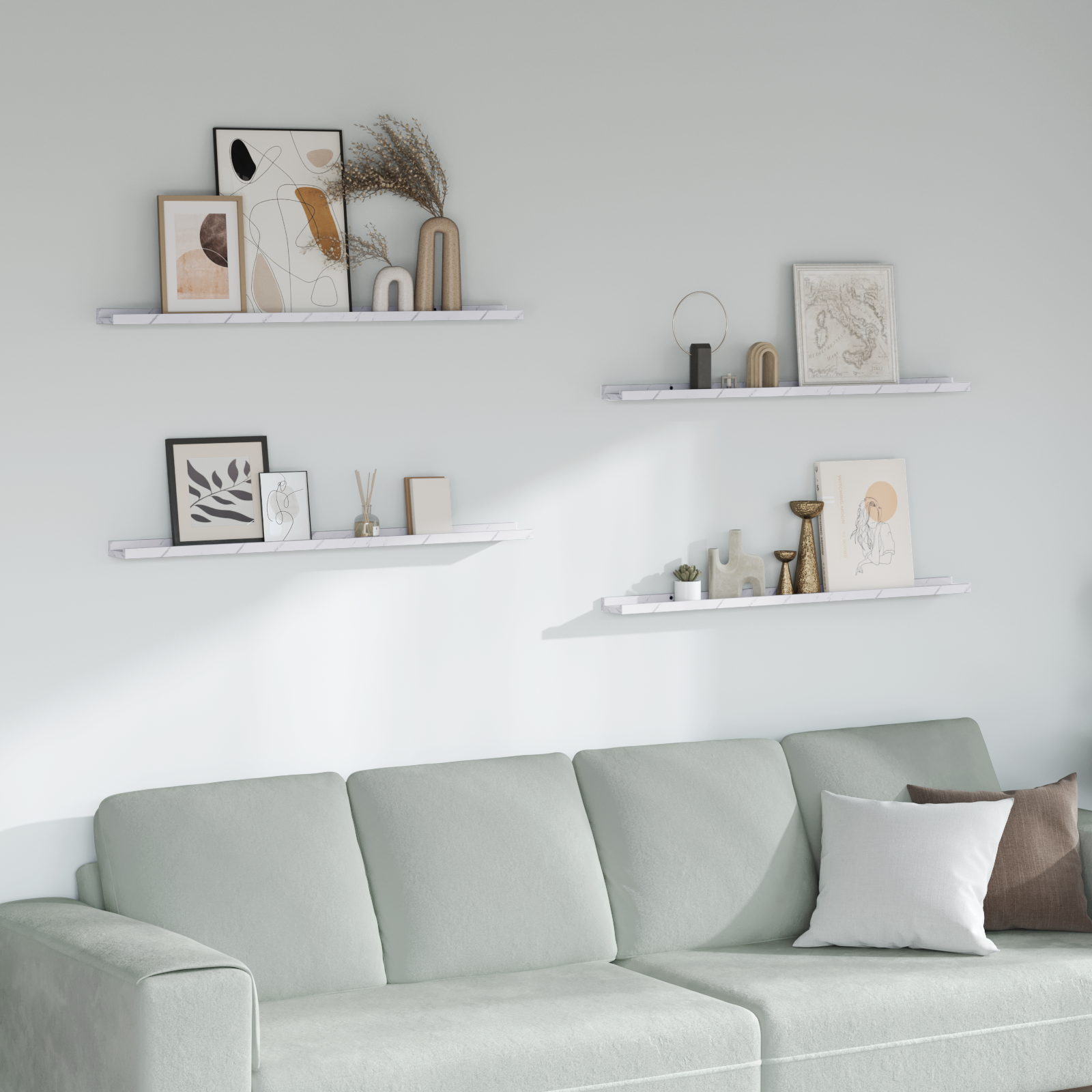 Wall Shelf 4 Pcs Engineered Wood
