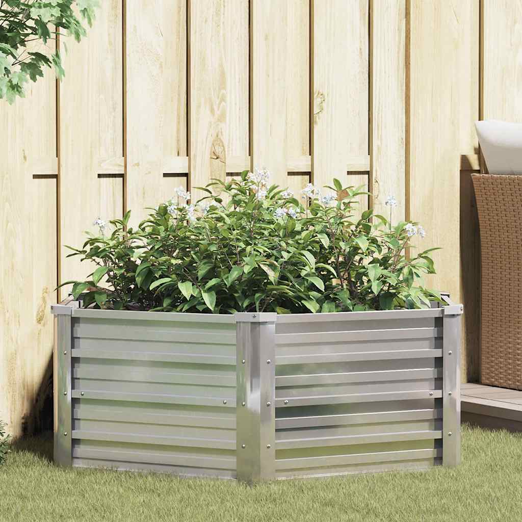 Garden Raised Bed 129X45 Cm Galvanized Steel