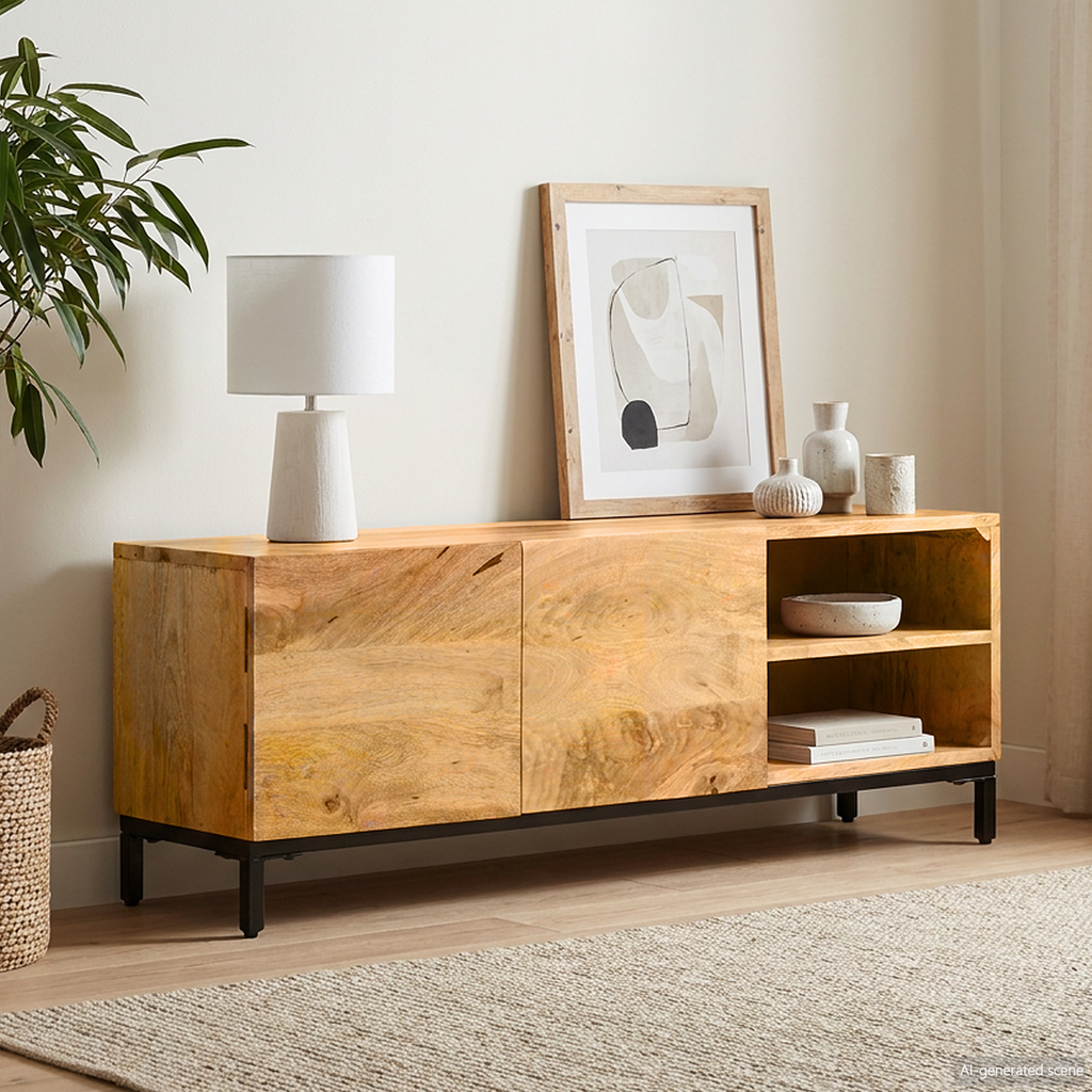 Storage Cabinets Brown Solid Mango Wood