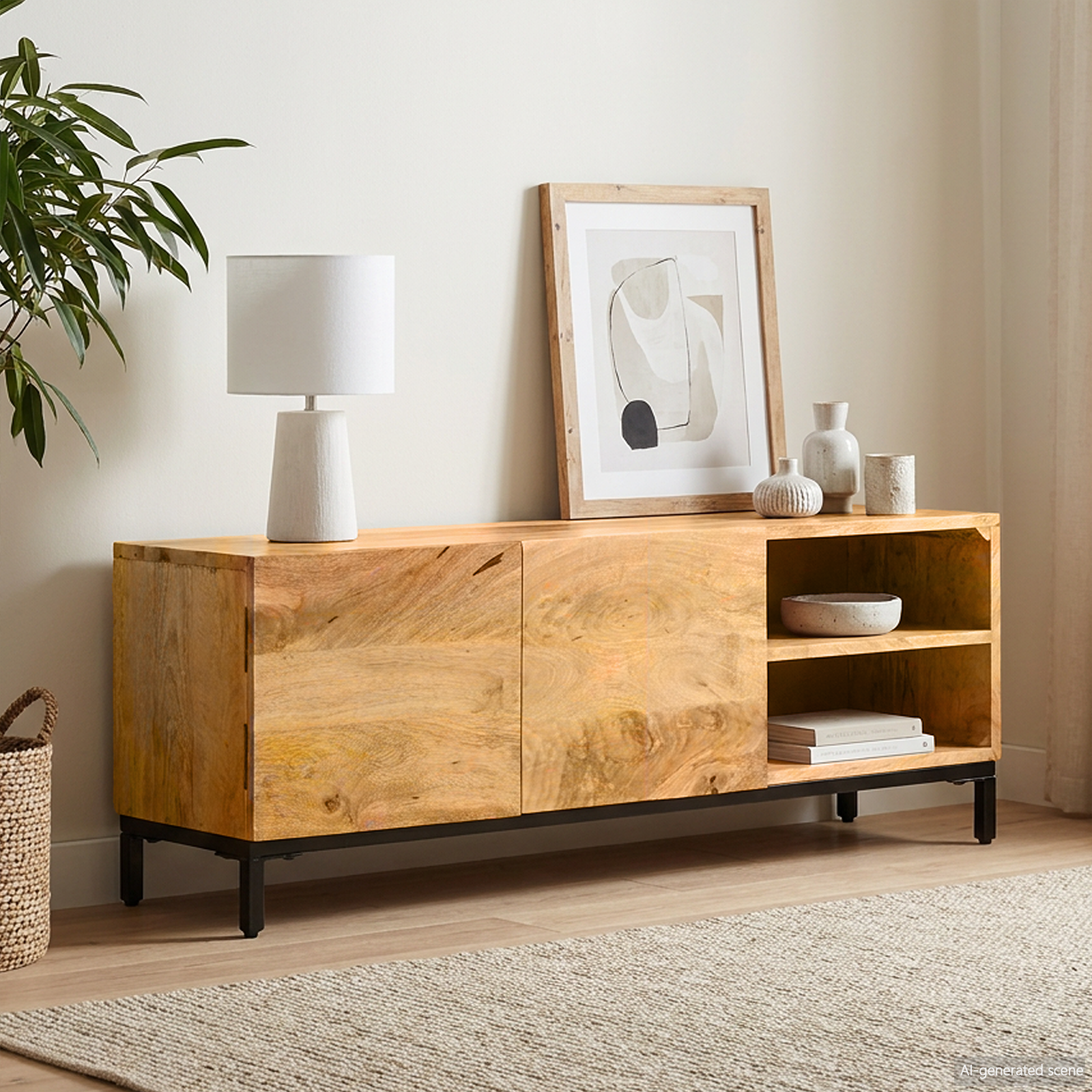Storage Cabinets Brown Solid Mango Wood