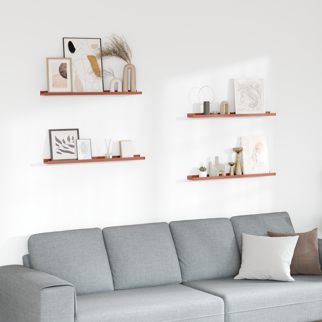 Wall Shelf With Shelf 4 Pcs Enginee Wood