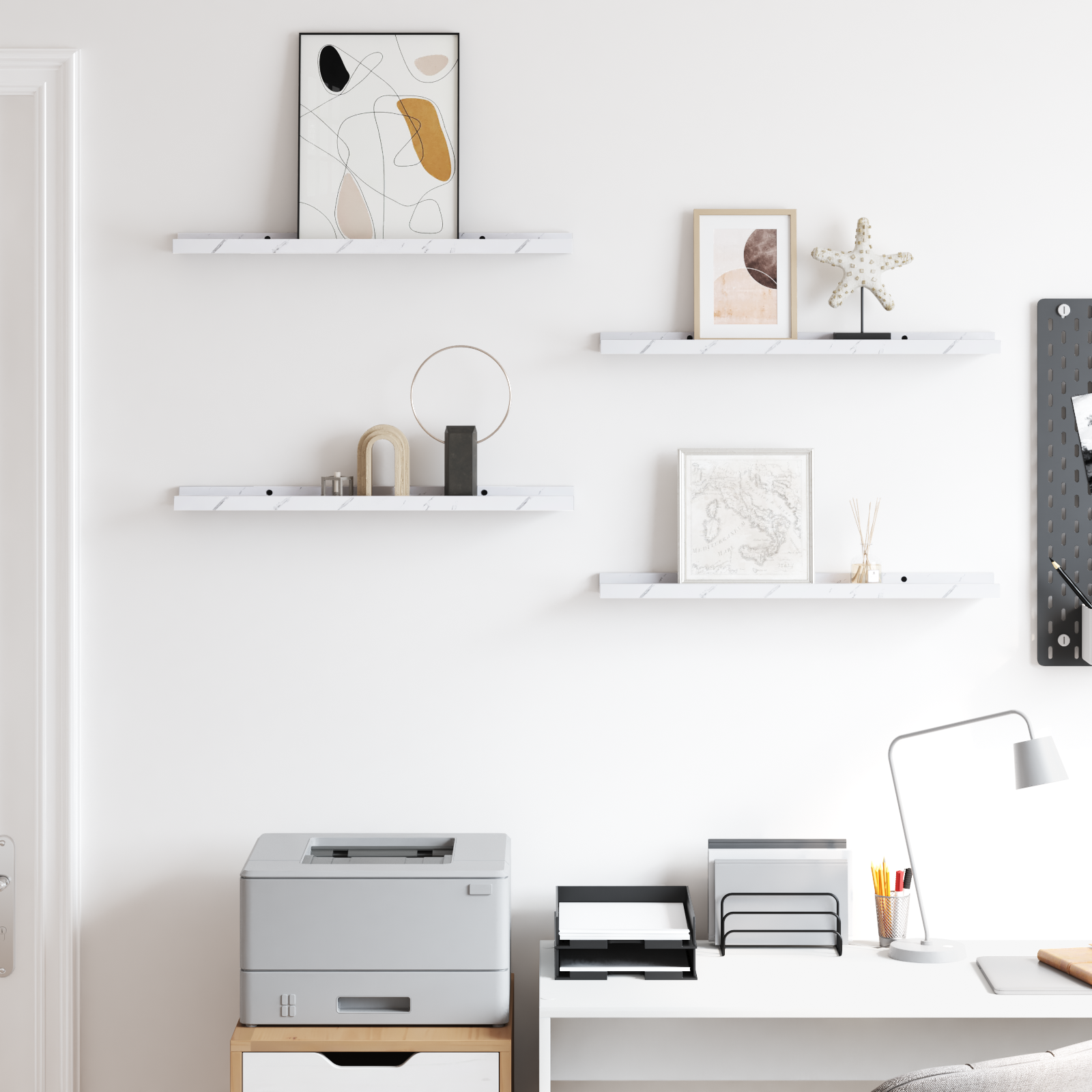 Wall Shelf 4 Pcs Engineered Wood