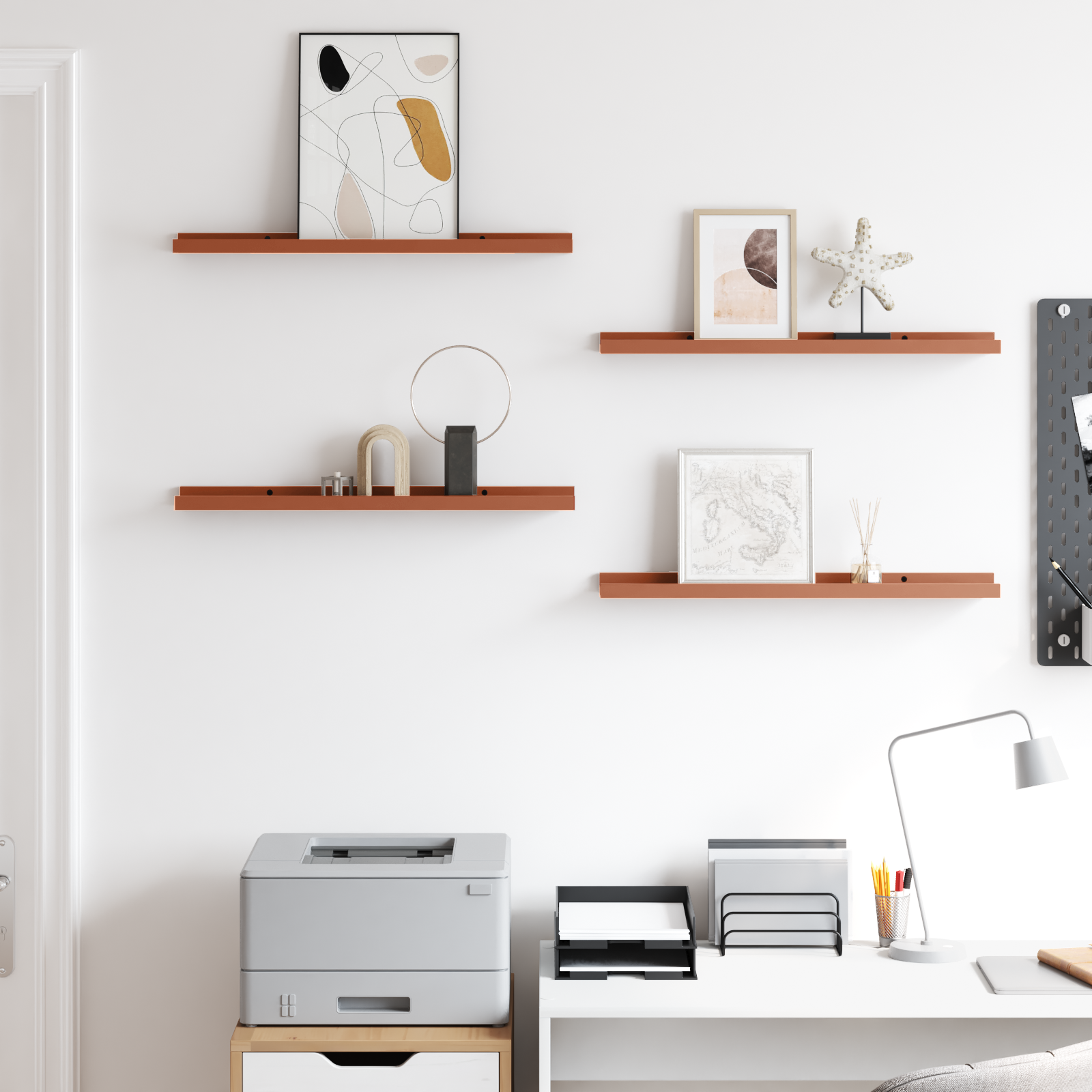 Wall Shelf With Shelf 4 Pcs Enginee Wood