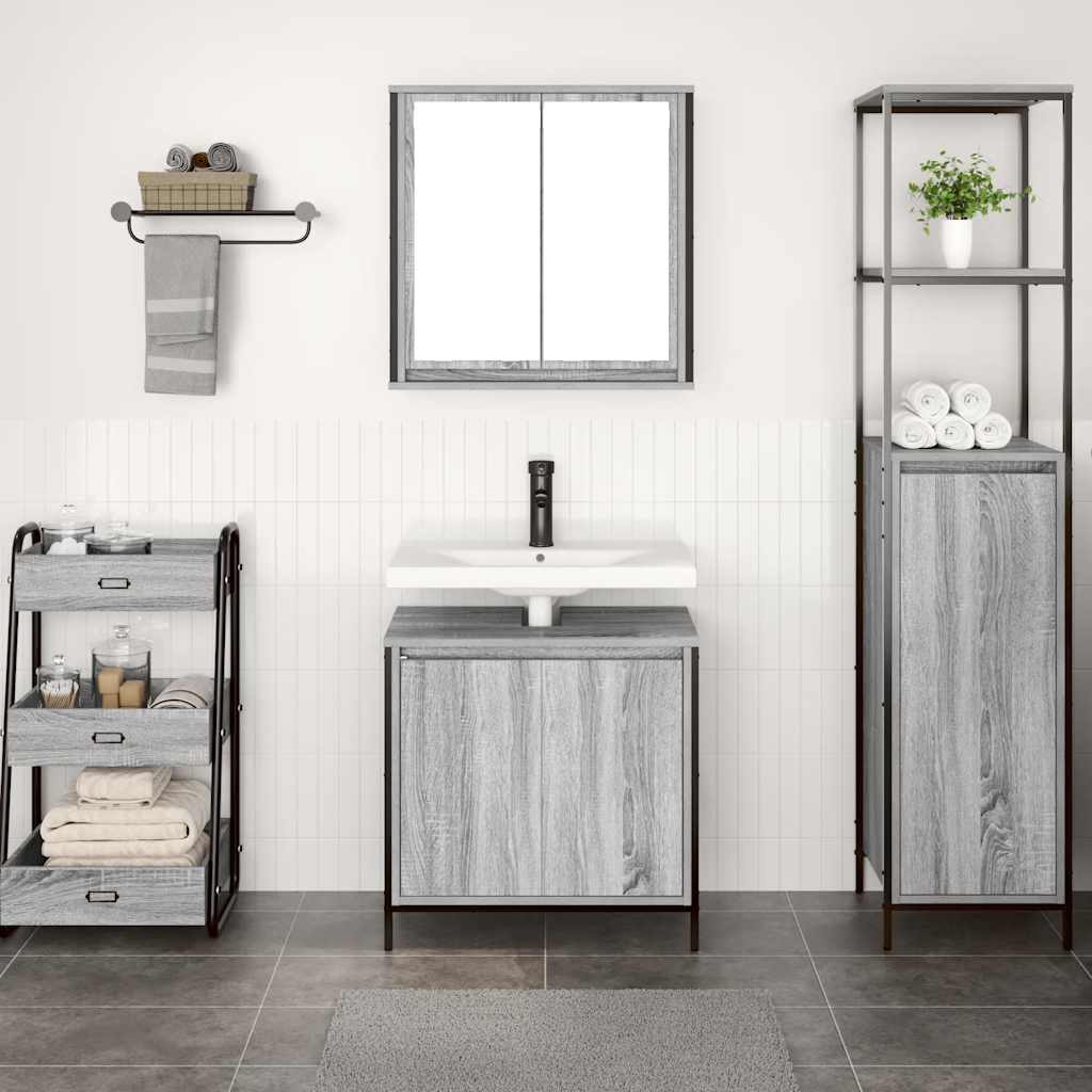 2 Piece Bathroom Furniture Set Engineered Wood