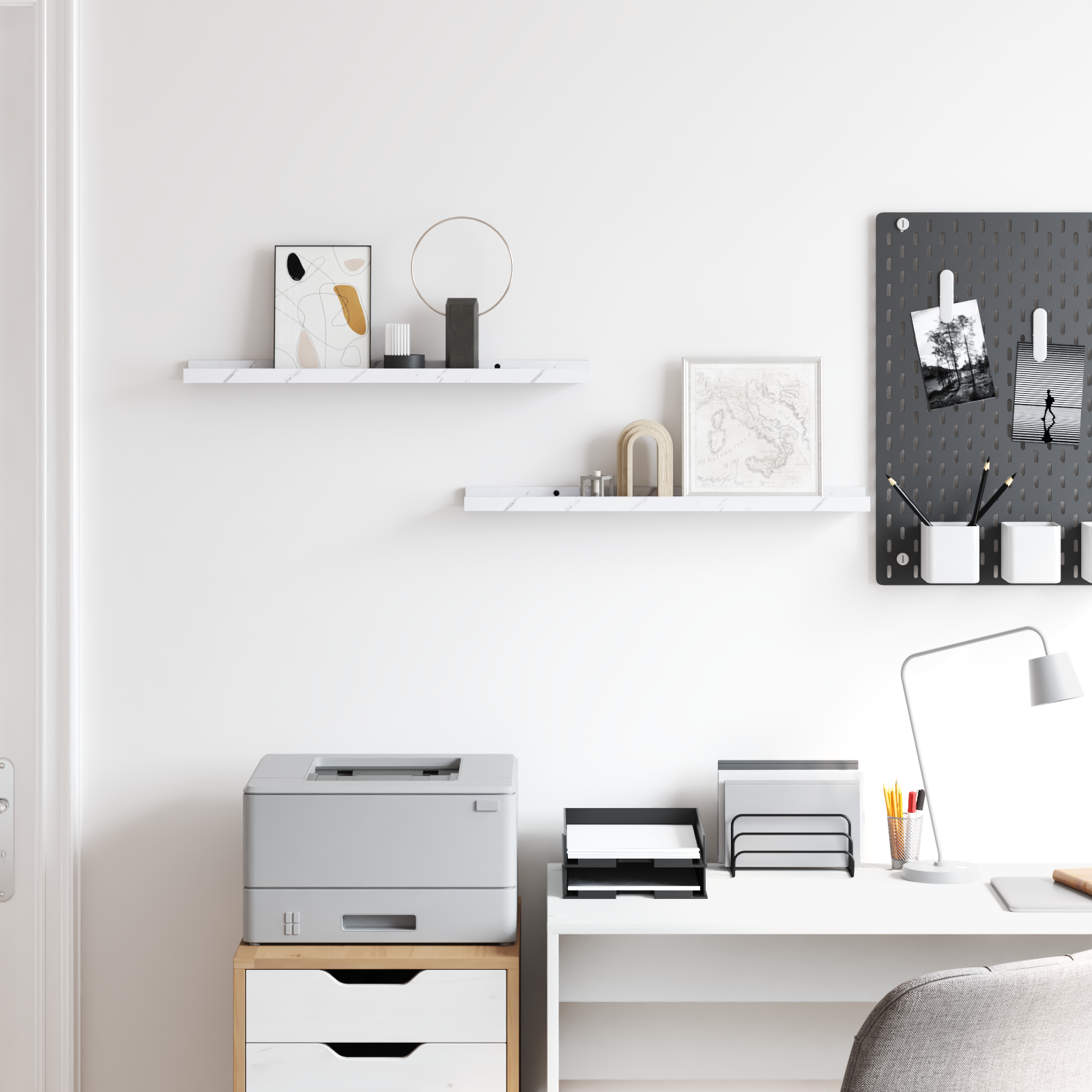 Wall Shelf 2 Pcs Engineered Wood