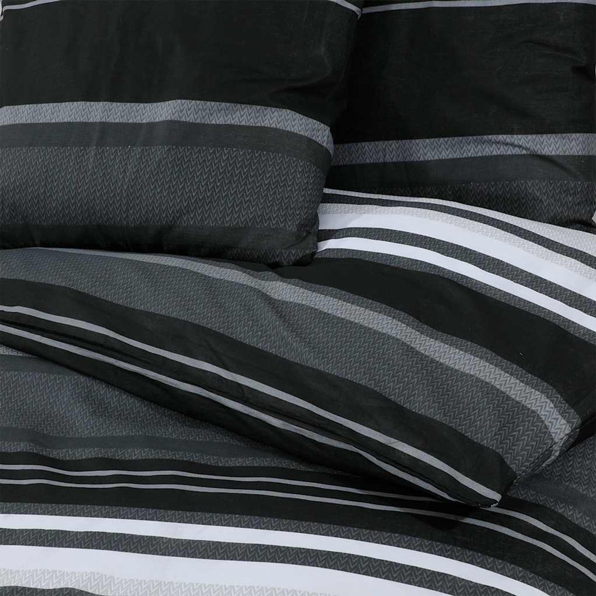 Duvet Cover Cotton Black 220 x 200 cm Bedding Bed Linen Bedroom Variant 2
