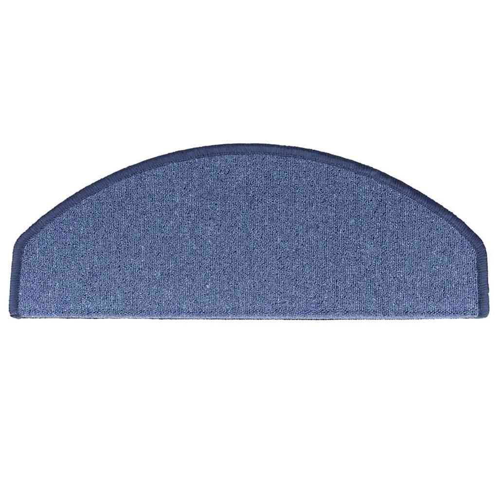 Stair Mats Non-Slip Needle-Punched Fabric -100% Blue Foldable 65 x 24 x 4 cm