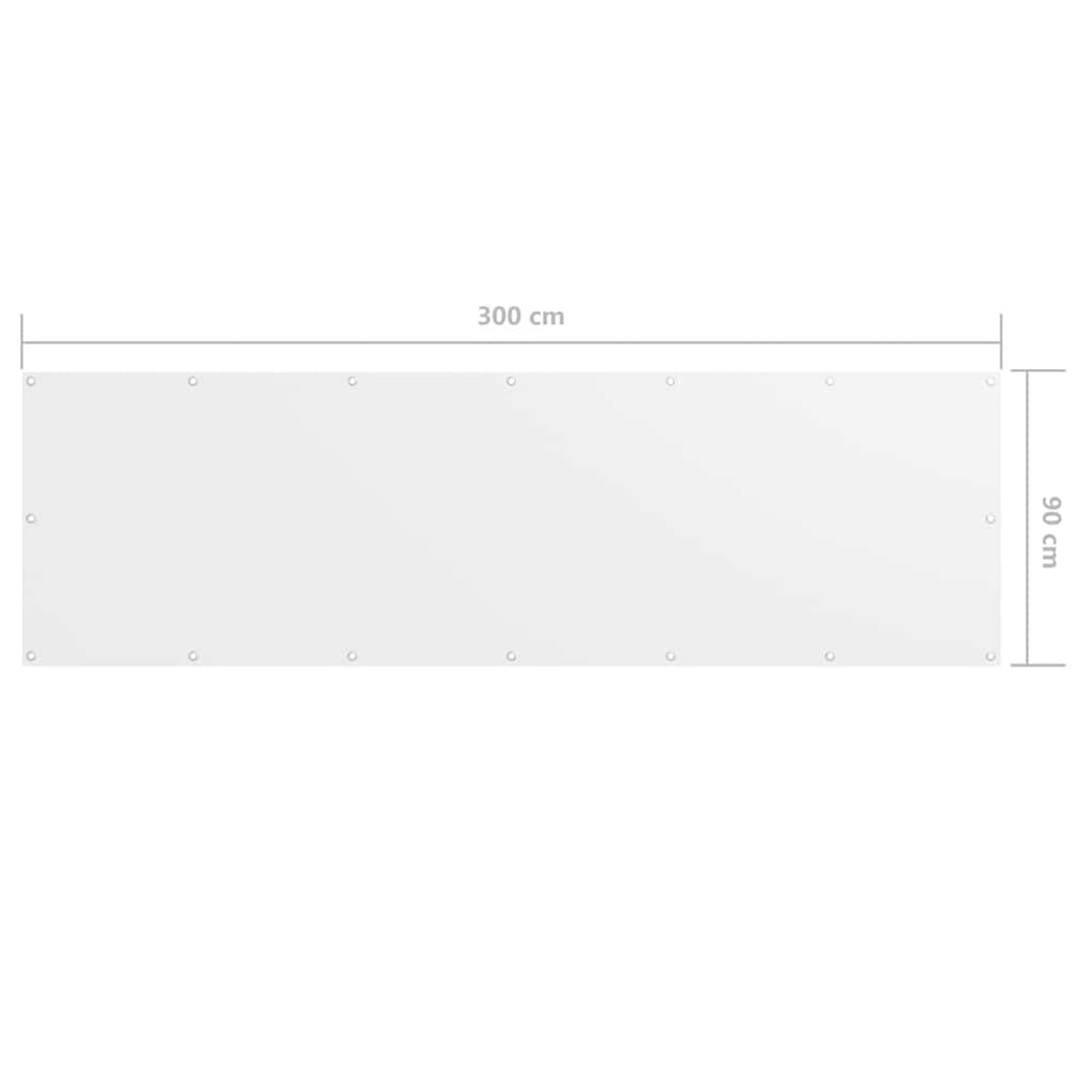 Balcony Screen Oxford Fabric White Waterproof UV Resistant 90 x 300 cm 90x300cm