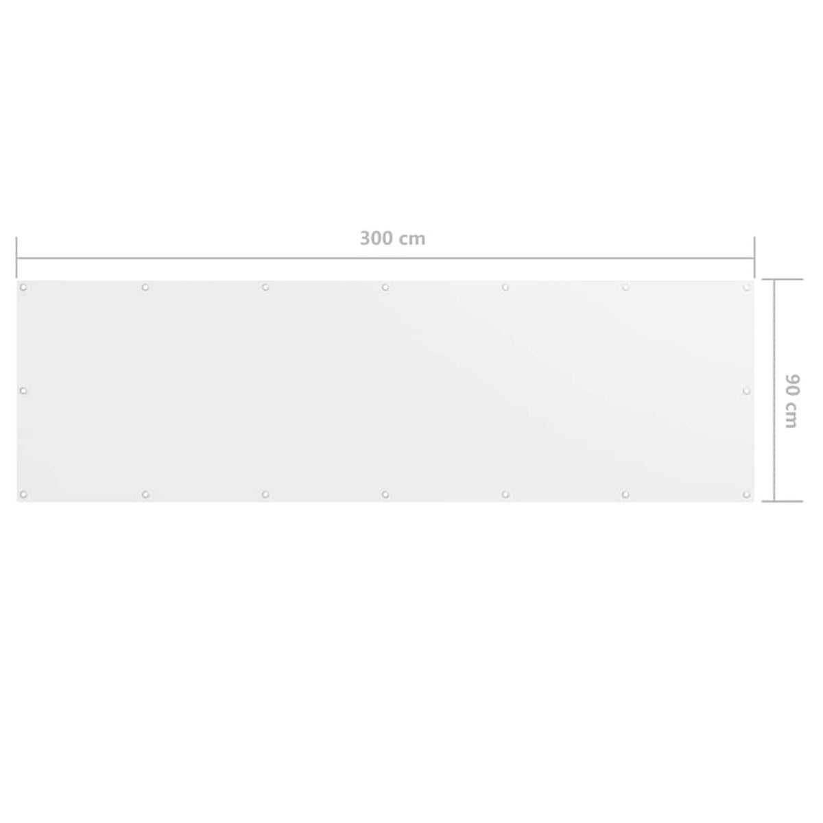 Balcony Screen Oxford Fabric White Waterproof UV Resistant 90 x 300 cm 90x300cm